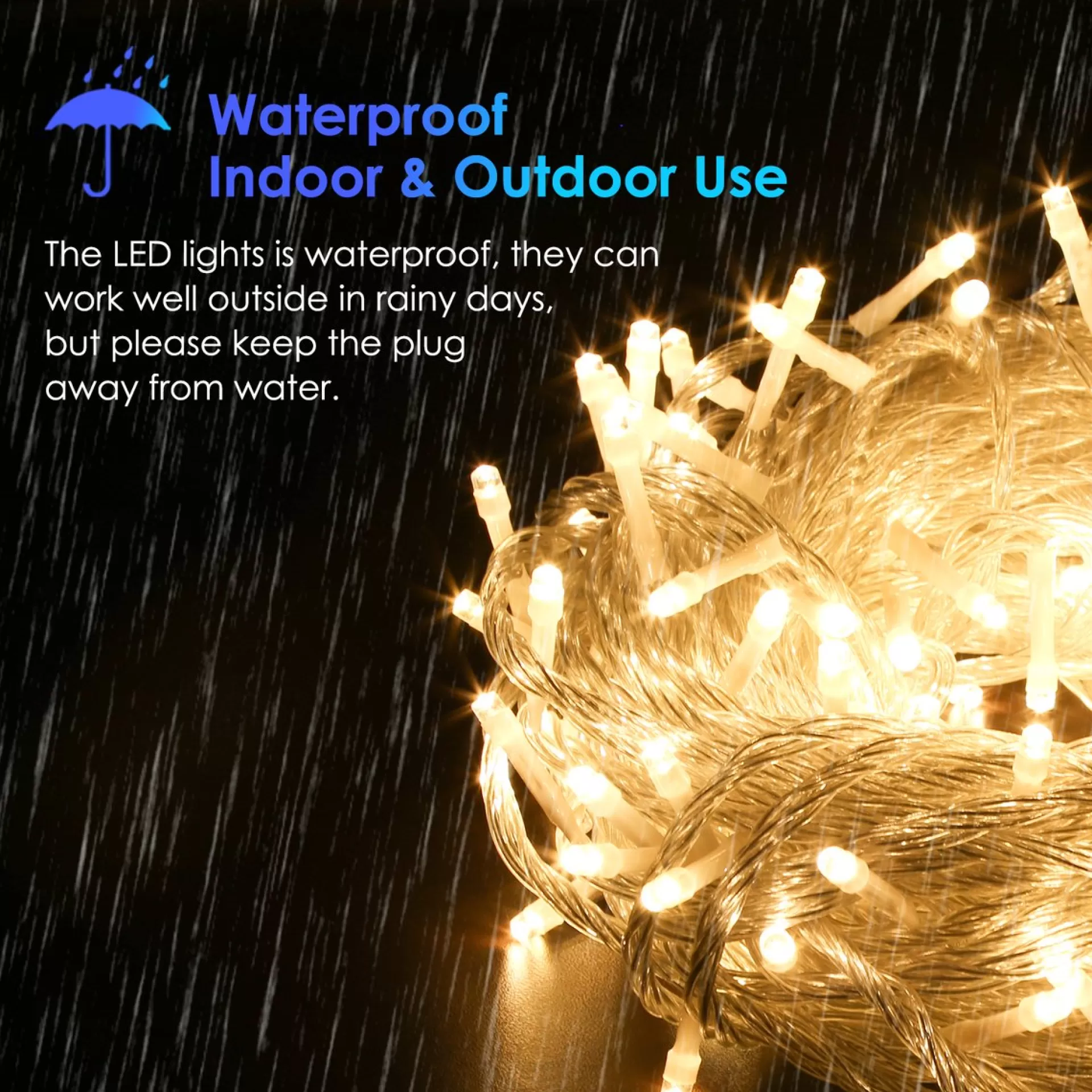 Merkloos 100M 500 Led Fairy Lights Warm Wit 8 Lichtstanden Indoor Outdoor Party Garden Decoratie Kerstverlichting Discount