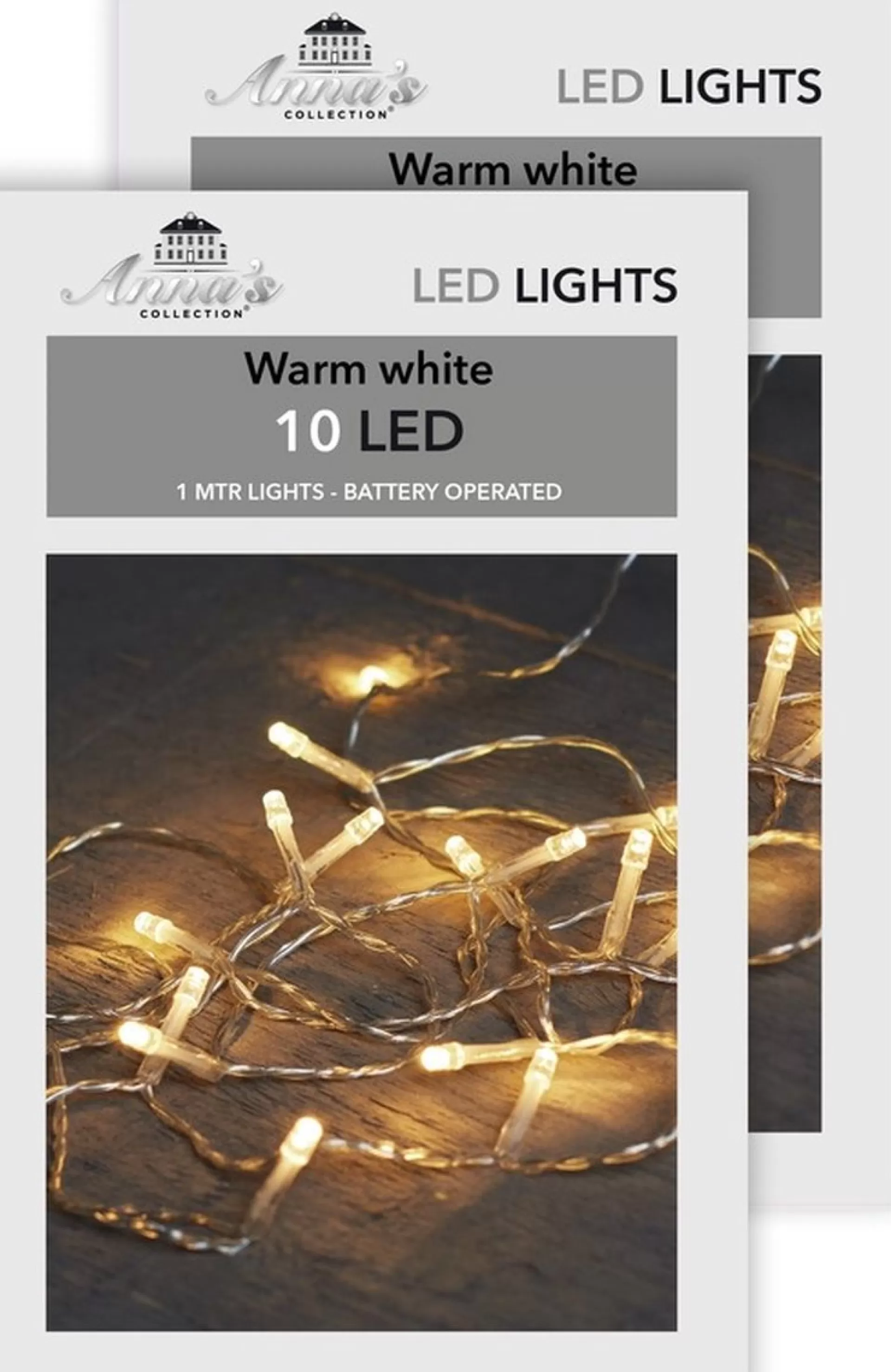 Merkloos 2X Kerstverlichting Op Batterijen Warm Wit 10 Lampjes 100 Cm/1 Meter - Warm Witte Mini Verlichting - Kerstlampjes/Kerstlichtjes Op Batterij Cheap