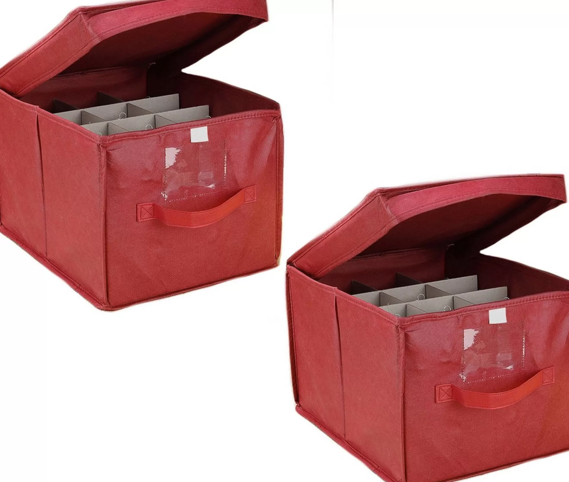 Bellatio Decorations 2X Stuks Kerstballen Opruimen/Opbergen Opbergbox Voor 24 Kerstballen 30 X 39 - Kerstballen Boxen/Dozen Sale