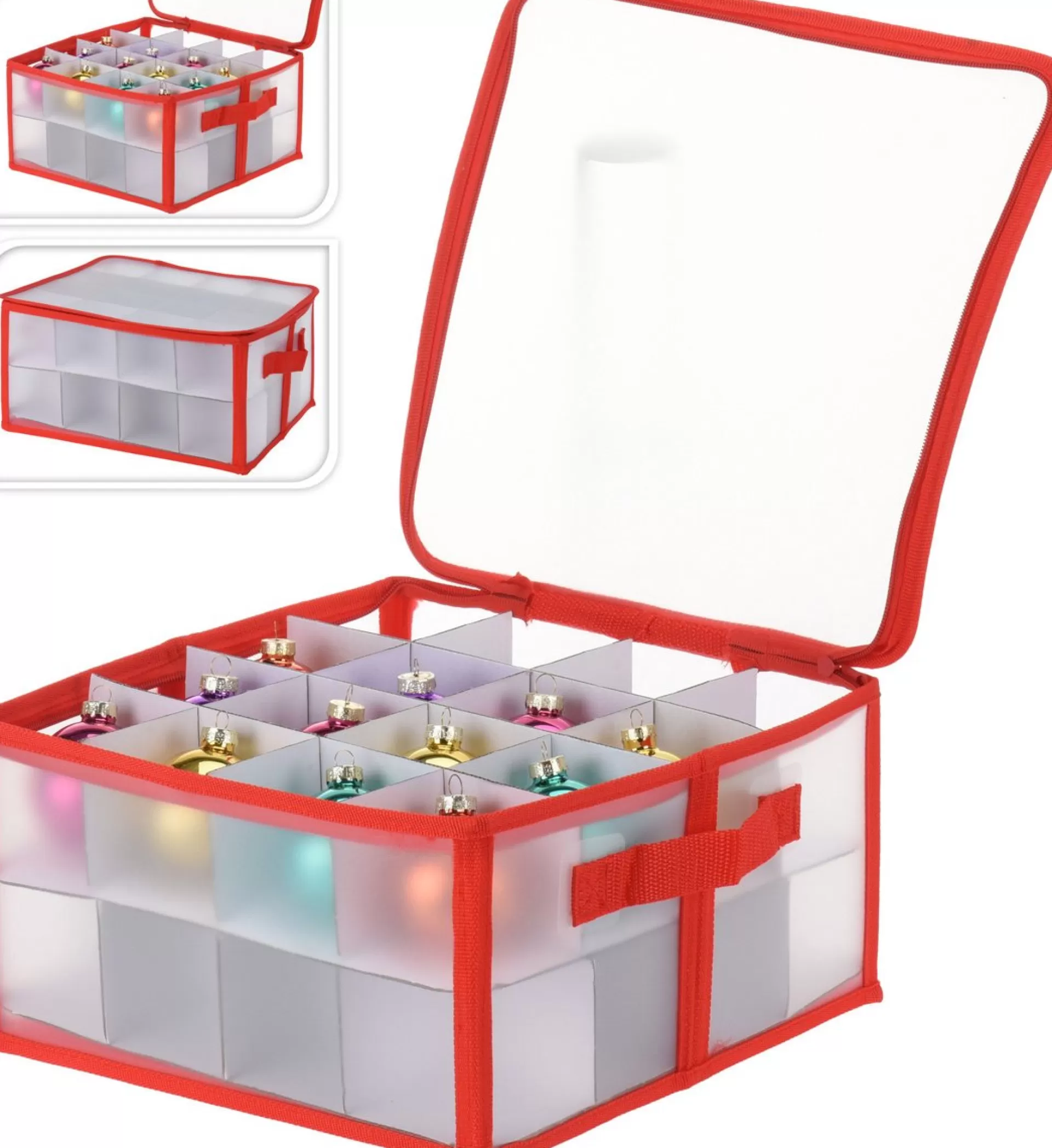 Merkloos 2X Stuks Kerstballen Opruimen/Opbergen Opbergboxen 30 X 30 X 15 Cm - Kerstversiering Opbergdozen Voor 32X Kerstballen Flash Sale