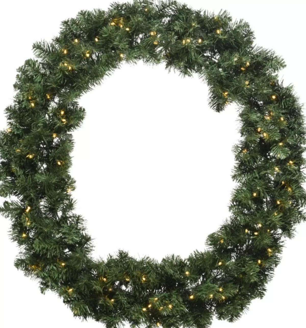Decoris Kerstkransen>2X Stuks Kerstkransen/Dennenkransen Met Warm Witte Kerstverlichting En Timer 50 Cm - Verlichte Dennenkransen/Deurkransen