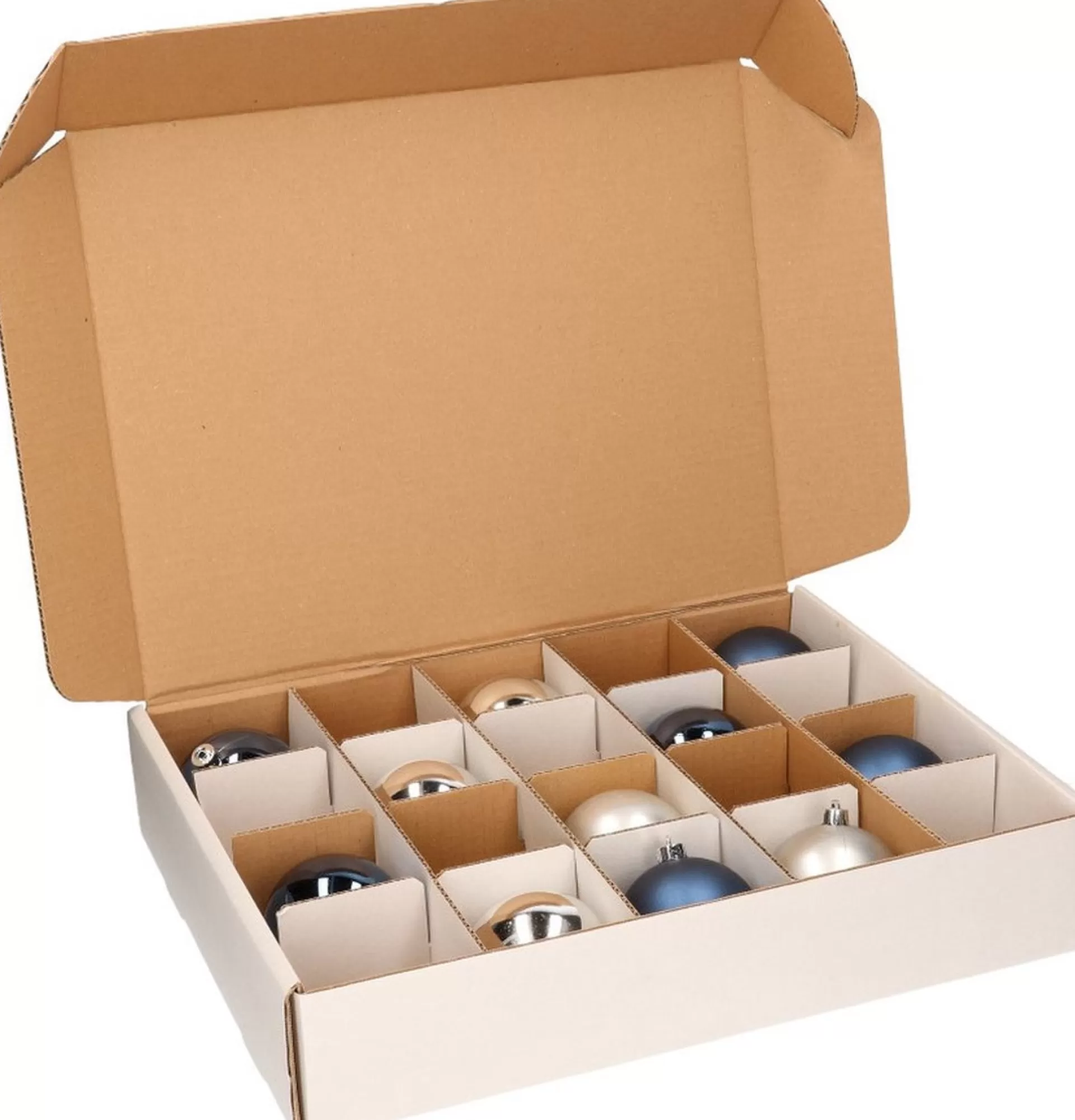 Bellatio Decorations 4X Kerstballen Opbergen Opbergboxen Voor Kerstballen Van 8 Cm - Opbergdozen/Sorteerdozen - Met 20X 8 Cm Vakken - 2 Stuks Cheap