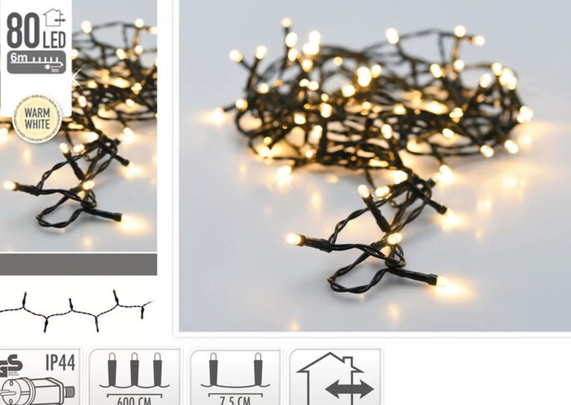 Merkloos 54 Meter Ledverlichting / Ledsnoer Met 720 Led's Warm/Wit | Voor Binnen En Buiten Clearance