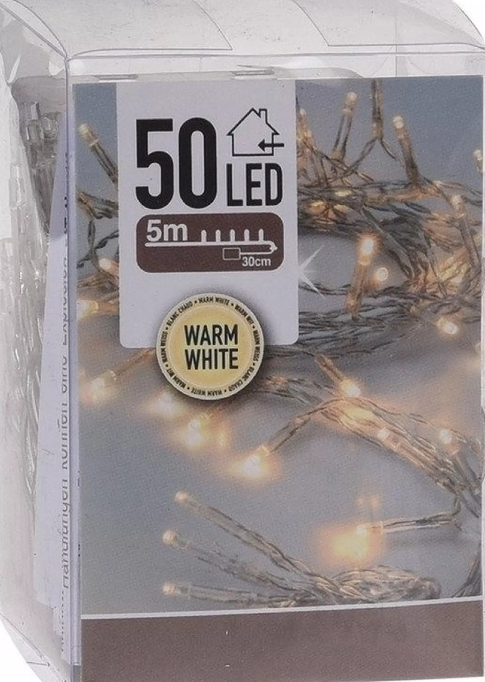 Merkloos Kerstlichtsnoeren>8X Kerstverlichting Op Batterij Warm Wit 50 Lampjes - Warm Witte Kerstlampjes/Kerstlichtjes