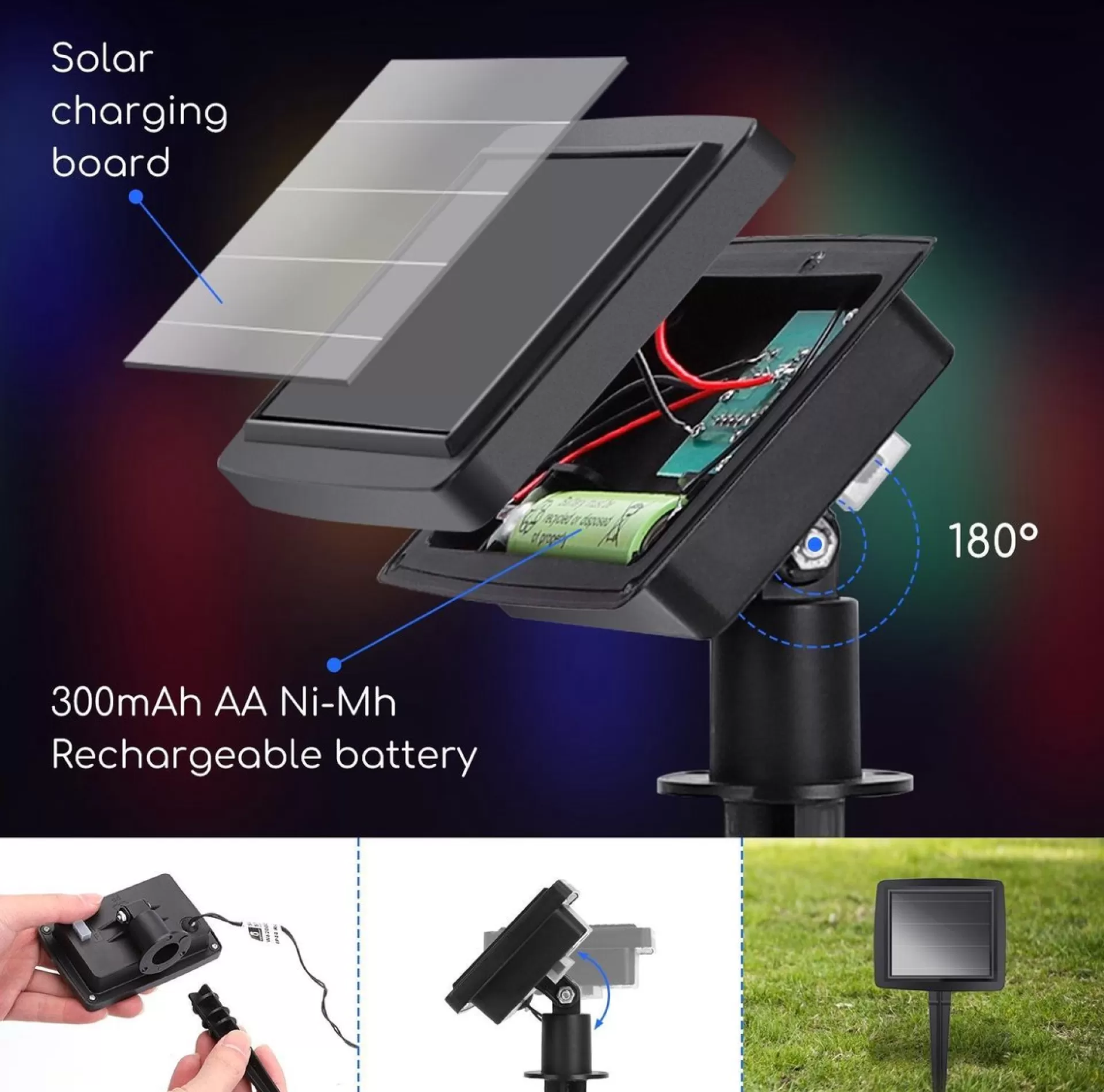 Aigostar 10Vrl Tuinverlichting Lichtsnoer - Kerstverlichting Buiten - Zonne Energie - 20 Led - Partyverlichting - 5.8M - Buiten Store