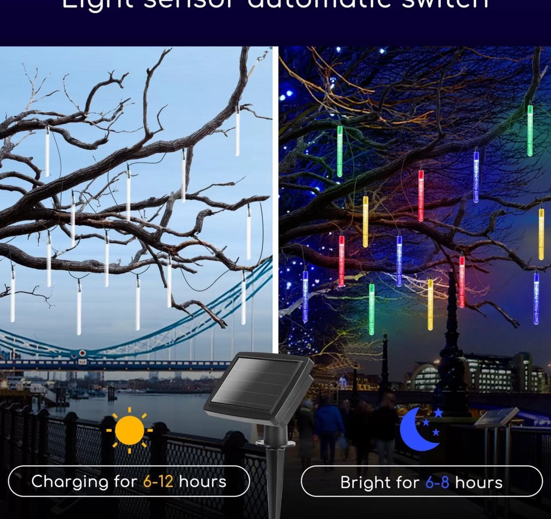 Aigostar 10Vrl Tuinverlichting Lichtsnoer - Kerstverlichting Buiten - Zonne Energie - 20 Led - Partyverlichting - 5.8M - Buiten Store