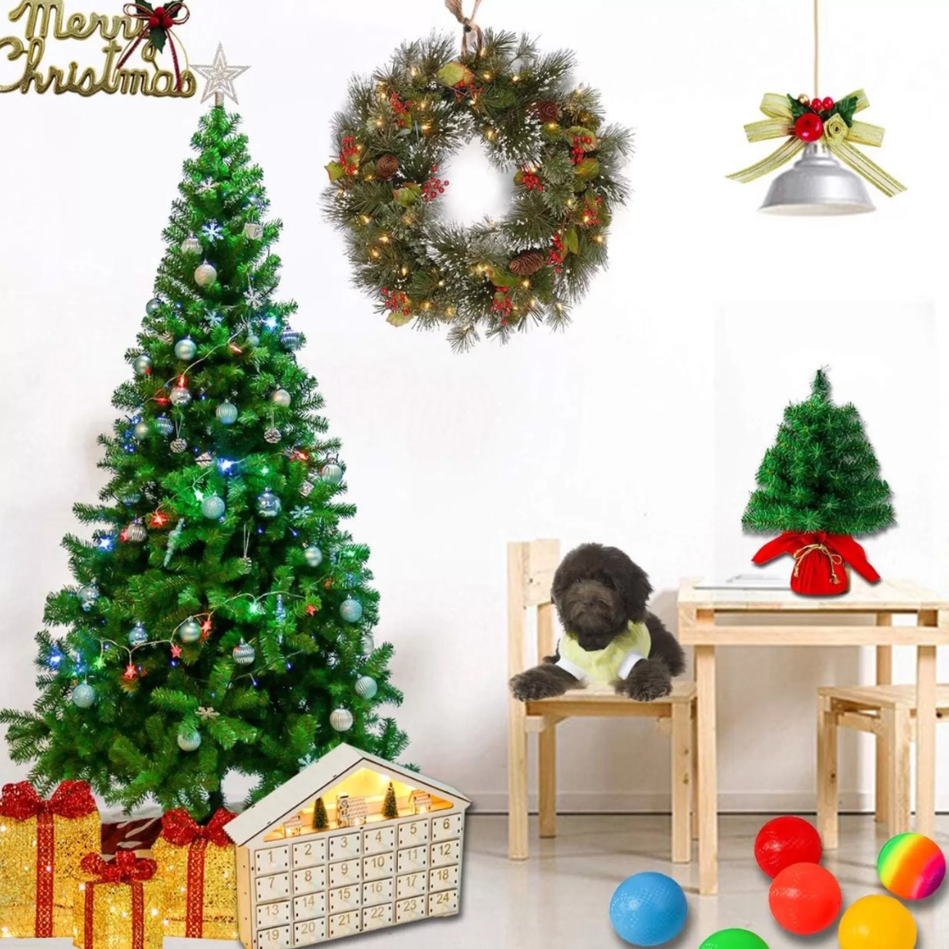 Arvona Kerstboom - Kunstboom - Christmas Tree - Lichtboom - Kerstversiering - Kerst - Verlichting - Feestdagen - 120Cm Shop