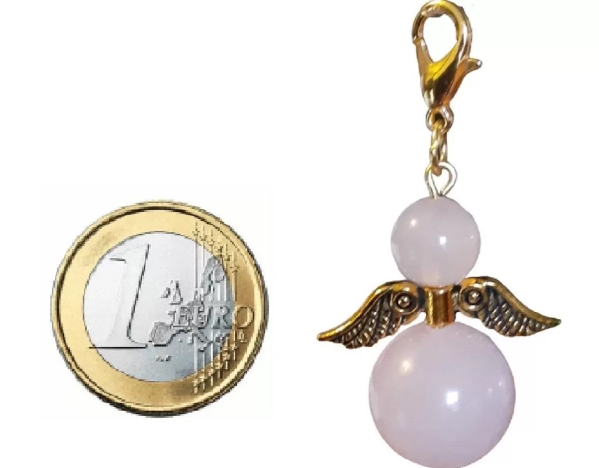 CC Kerstbeelden>Beschermengel Rozenkwarts ( Halfedelsteen ) , Chakra Engel , Geluksengel , Goldwing . ( Meerdere Varianten Beschikbaar !!! )