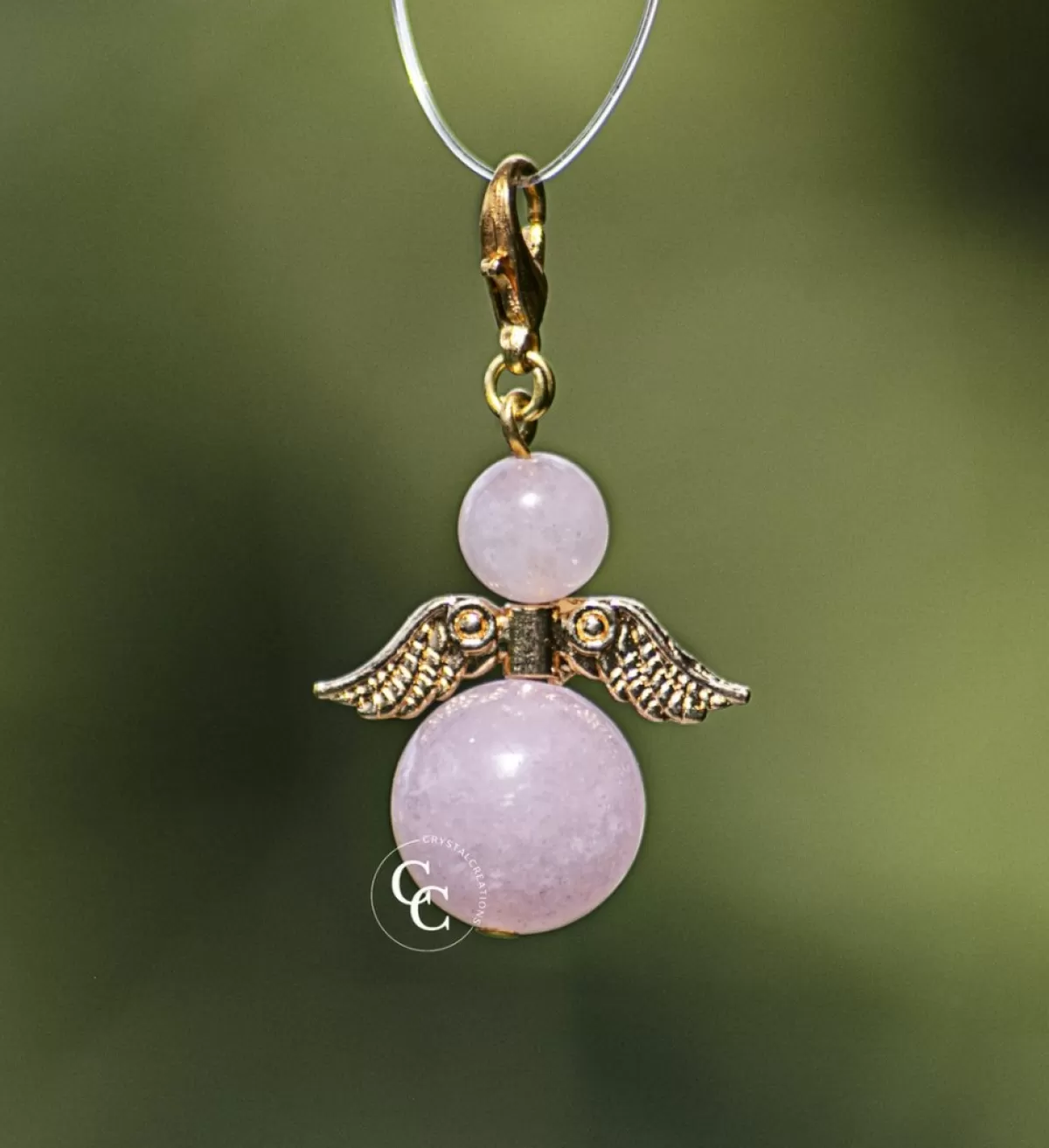 CC Kerstbeelden>Beschermengel Rozenkwarts ( Halfedelsteen ) , Chakra Engel , Geluksengel , Goldwing . ( Meerdere Varianten Beschikbaar !!! )
