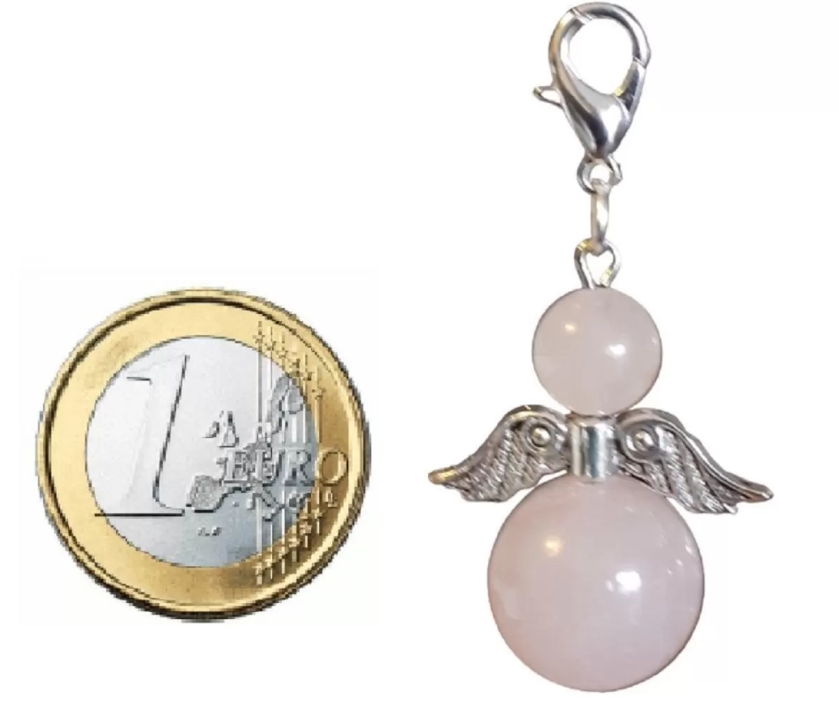 CC Kerstbeelden>Beschermengel Rozenkwarts ( Halfedelsteen ) , Chakra Engel , Geluksengel , Silverwing . ( Meerdere Varianten Beschikbaar !!! )