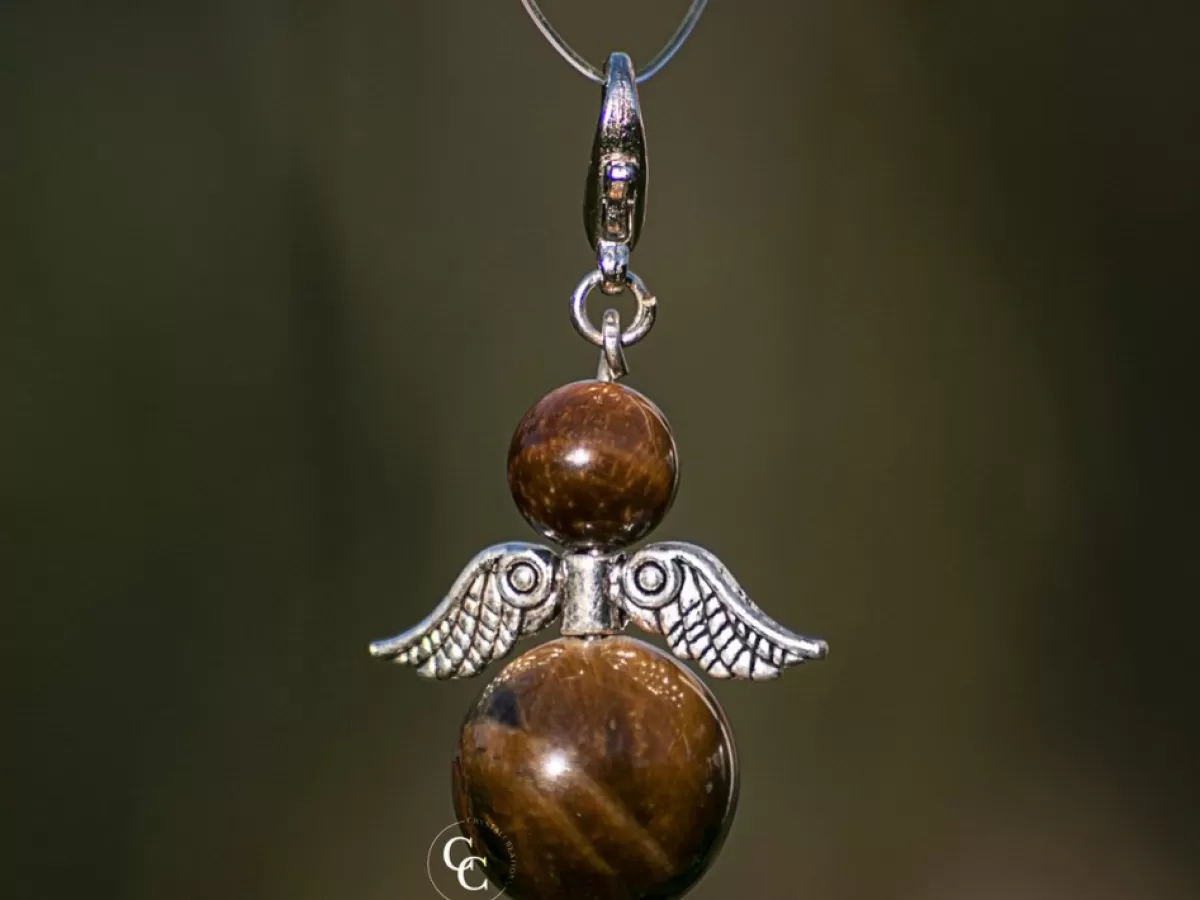 CC Kerstbeelden>Beschermengel Tijgeroog ( Halfedelsteen ) , Chakra Engel , Geluksengel , Silverwing . ( Meerdere Varianten Beschikbaar !!! )