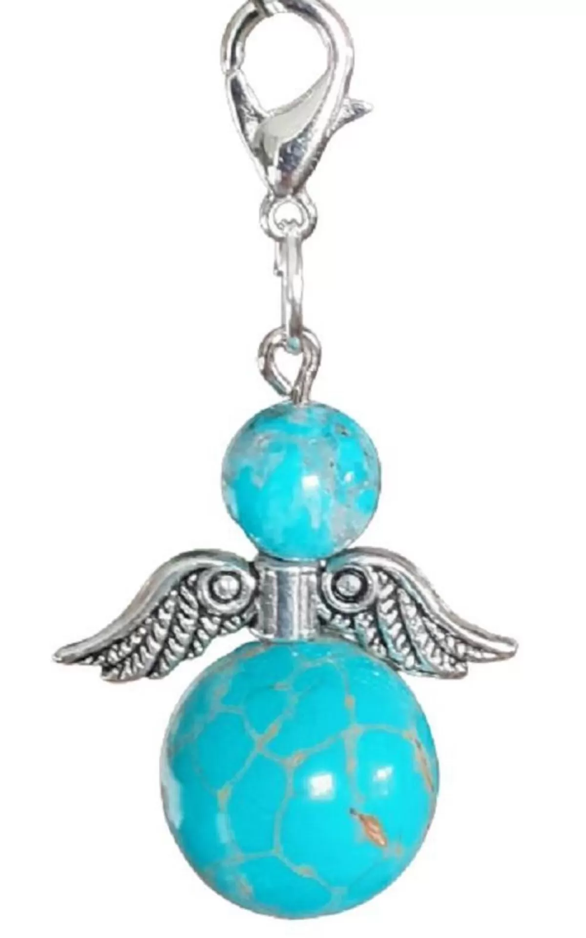 CC Kerstbeelden>Beschermengel Turquoise , ( Turkoois , Halfedelsteen ) , Chakra Engel , Geluksengel , Silverwing . ( Meerdere Varianten Beschikbaar !!! )