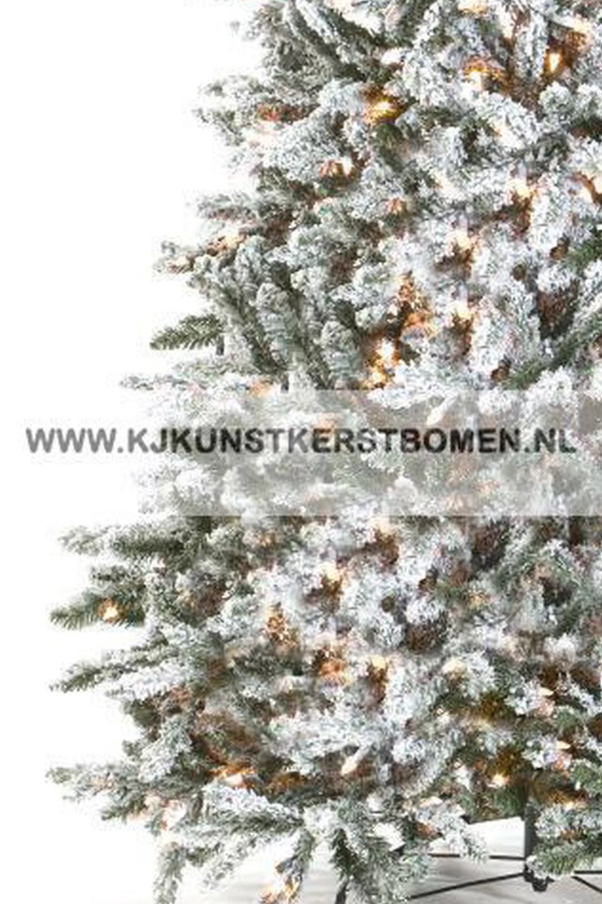 KJ Kunstkerstbomen Besneeuwde Kunstkerstboom Met Warme Led Verlichting - Flock Led - Lengte 270 Cm - Met Geintegreerd 550 Warm Schijnende Led Lampjes - 1880 Takken Discount
