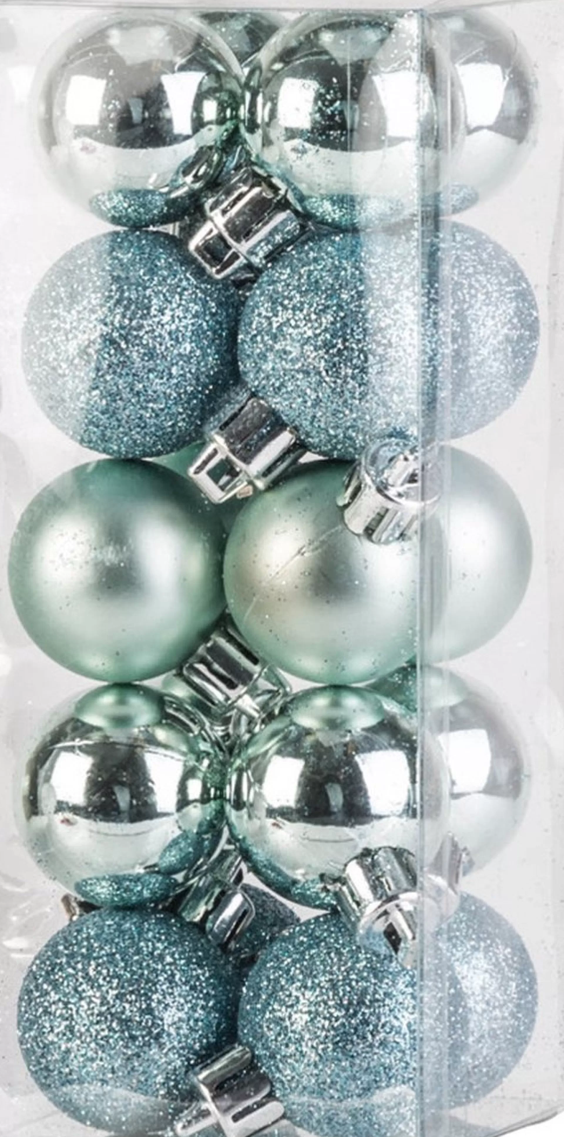Merkloos Besneeuwde Mini Kerstboom/Kunst Kerstboom 35 Cm Met Kerstballen Mintgroen - Kerstversiering Sale