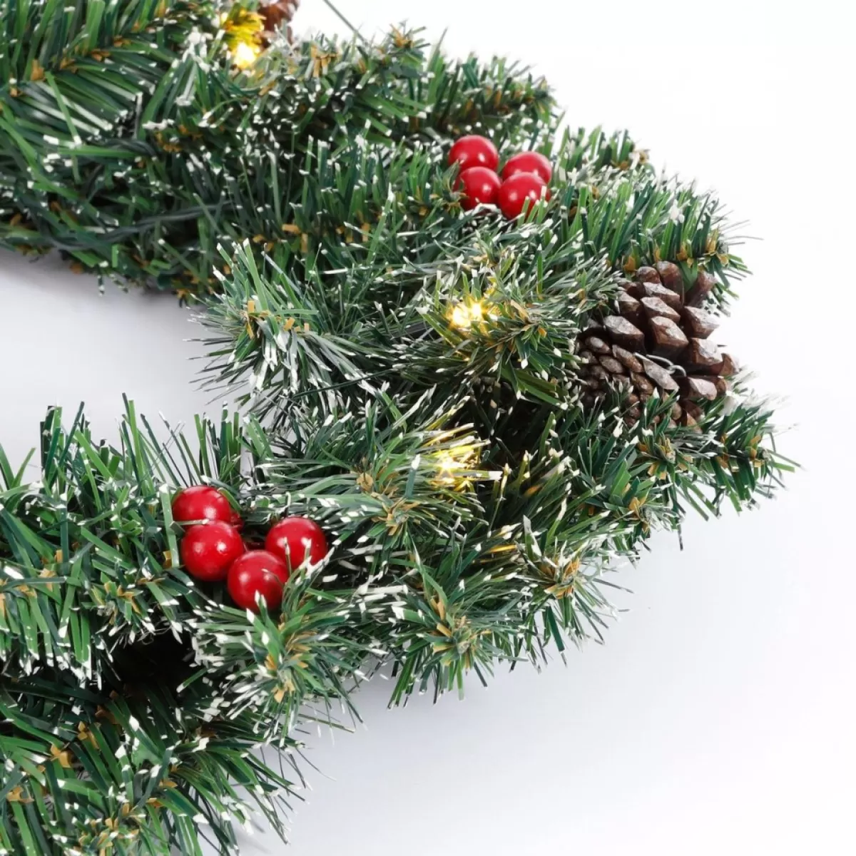Black Box Kerstkransen> Trees Creston Kerstkrans Met Led Verlichting - O60 Cm - Groen