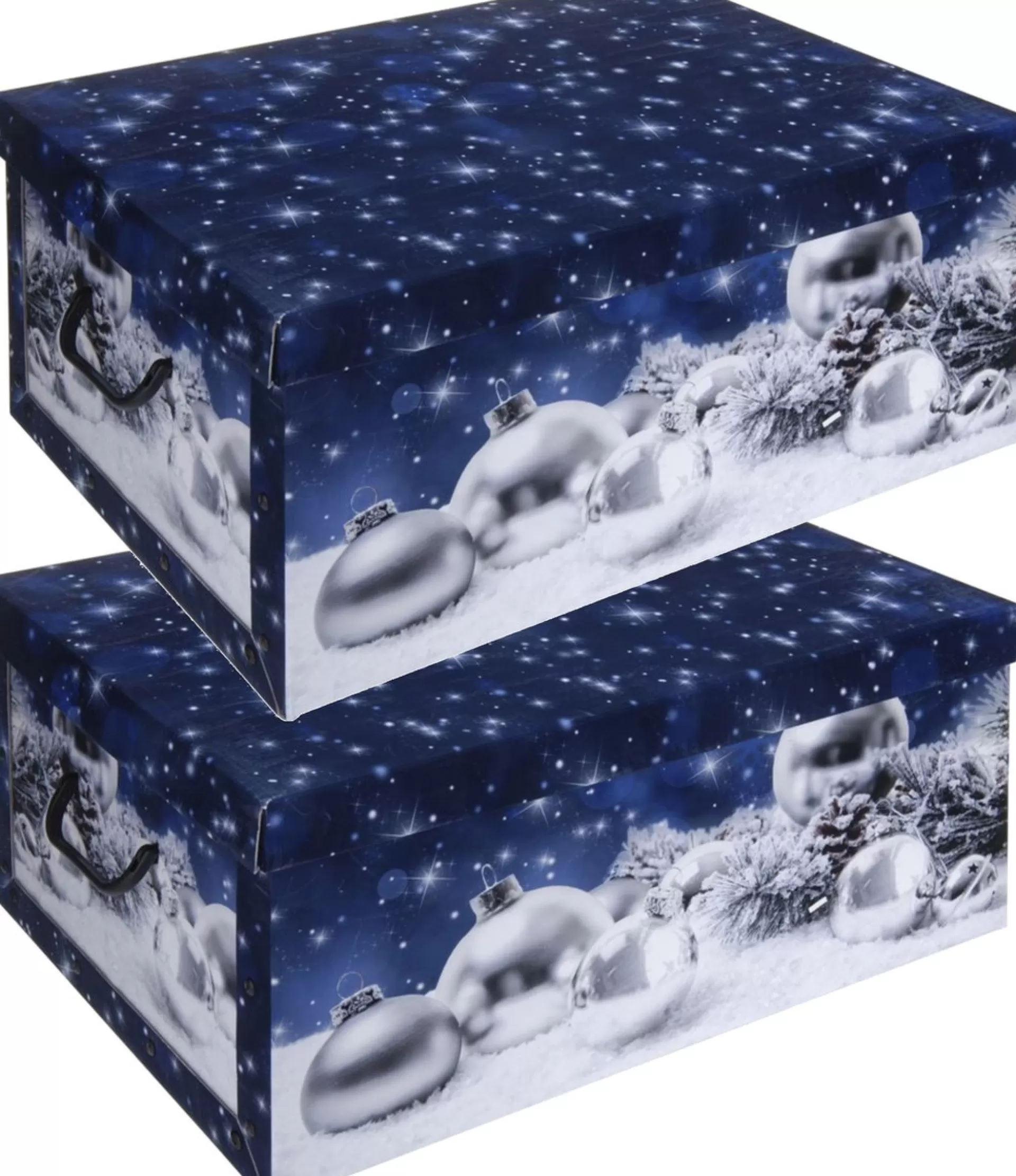 Merkloos Blauwe Kerstballen/Kerstversiering Opbergbox 49 Cm Store