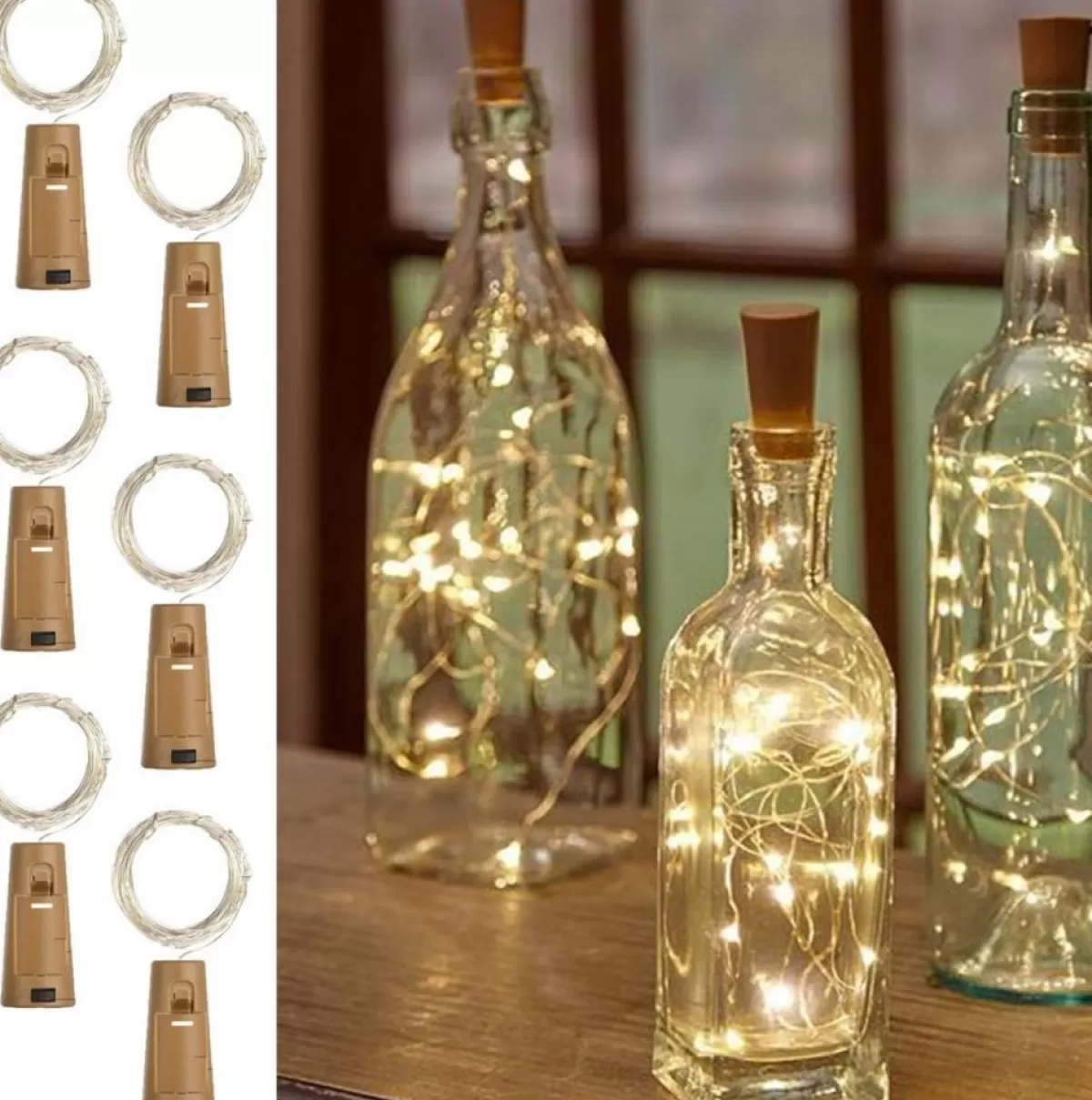 Nextbuy4you Kersthanger>Bottle Light - Flessenlicht Kurk Fles - Led Flesverlichting Leddecoratie - Flesdecoratie - Licht Voor In Fles - Inclusief Batterijen - Sfeerverlichting Warm Wit