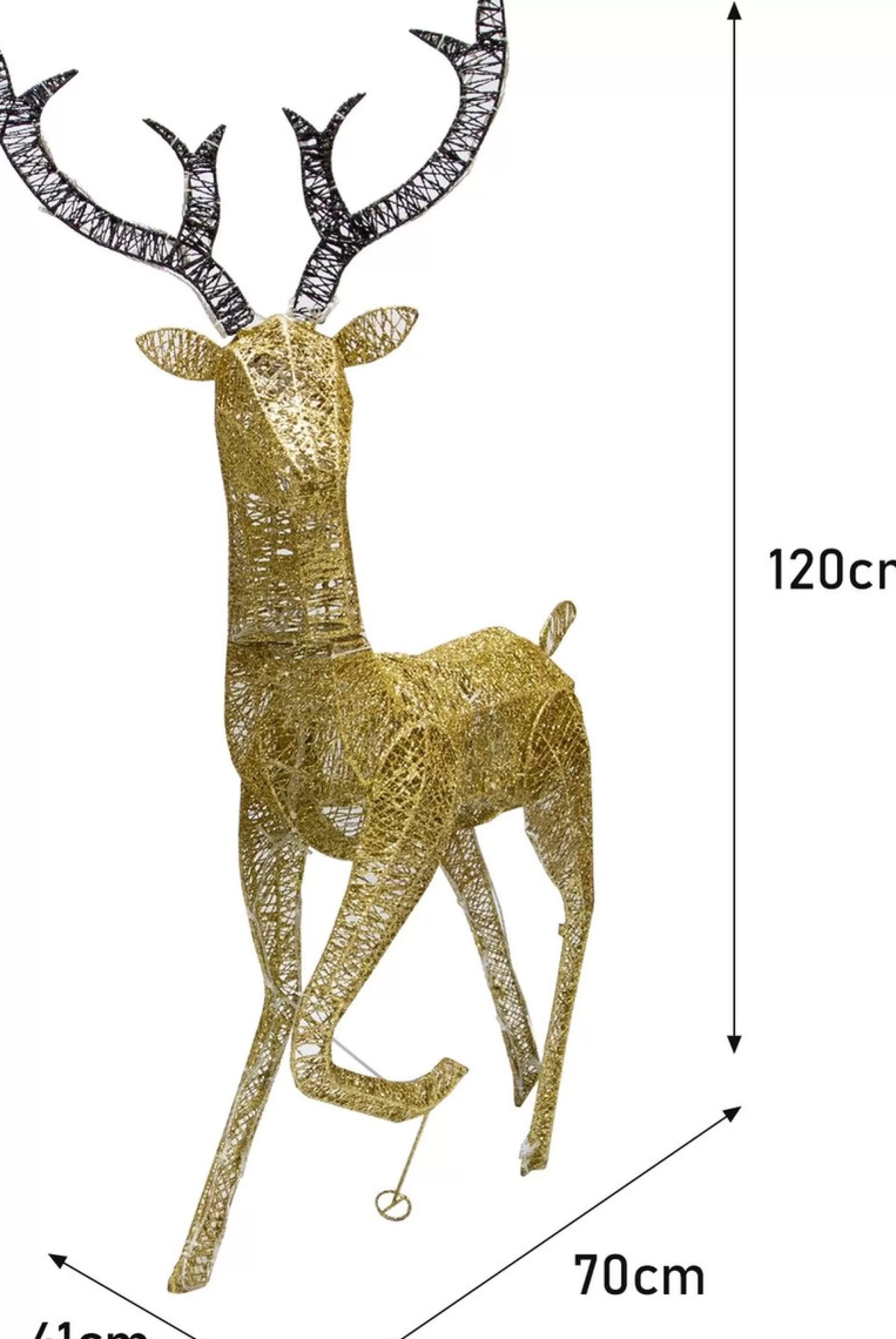 MonsterShop Bundel: Lichtgevend Rendier En Hert Verlichte Kerstfiguren - 12 Meter Lange Stroomsnoeren - Kerstdecoraties Kerst Versieringen Buiten Hot