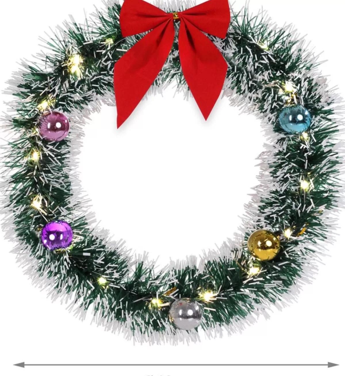 Casaria Kerstkransen> Kerstkrans 32Cm 20X Led Werkt Op Batterijen Deurkrans Kerstdeco Rood