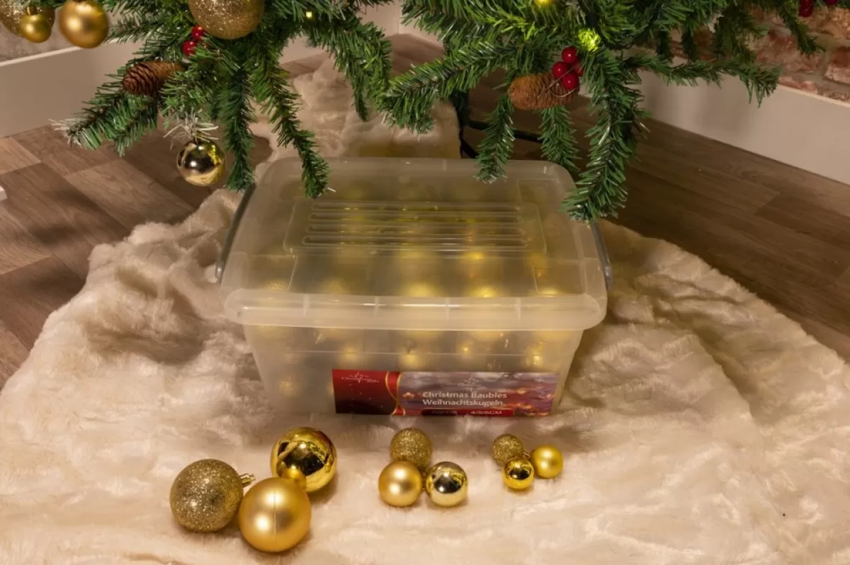 Christmas gifts Kerstboomversieringen> Kerstballen Set In Opbergbox - 70 Kerstballen - Plastic/Kunststof - O4/5/6 Cm - Mat/ Glanzend/ Glitter