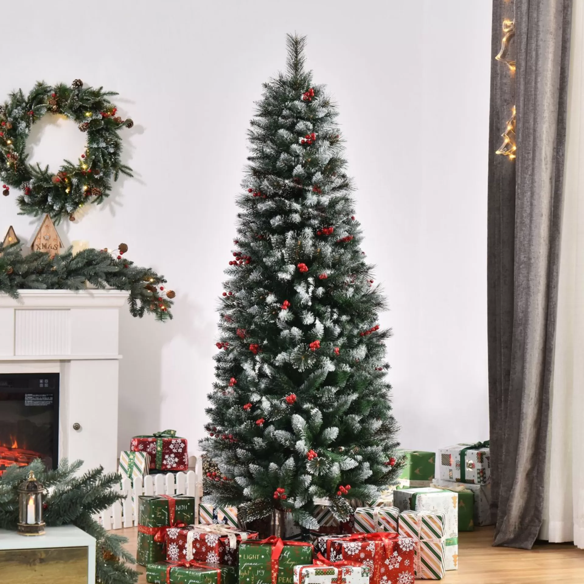 ChristmasGoodz - Kunstkerstboom - Kerstboom - Met Versiering - Kunstkerstboom Met Sneeuw - 180 Cm Flash Sale