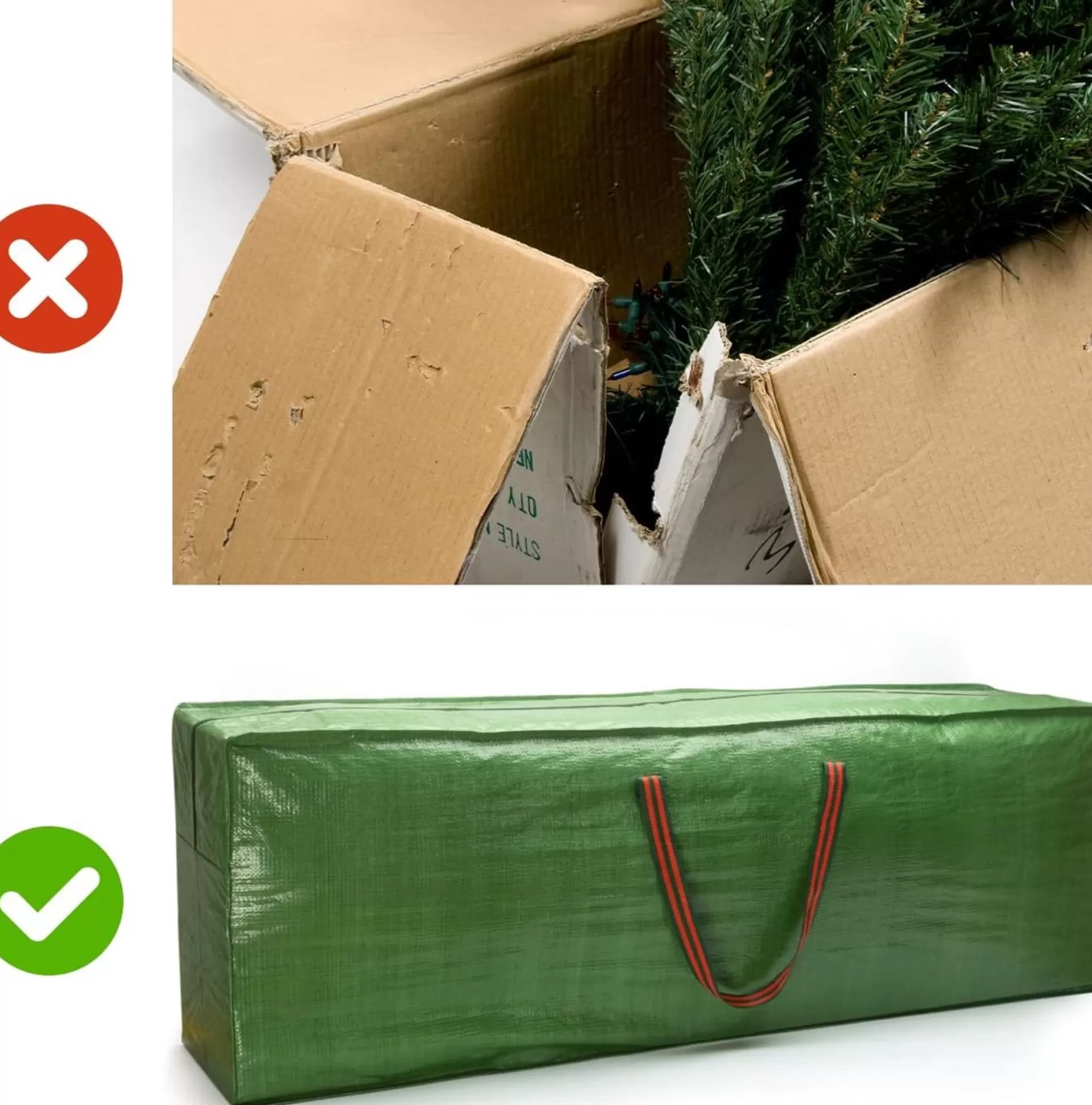 CKB ltd - Opbergtas Opberghoes Kerstboom Tas Zak Voor Kunstkerstbomen Tot 120 Cm - Kunstkerstboom - Met Handvatten En Afsluitbare Rits - Ook Voor Kleding - Opbergen Kerst Opbergbox Kerstballen New
