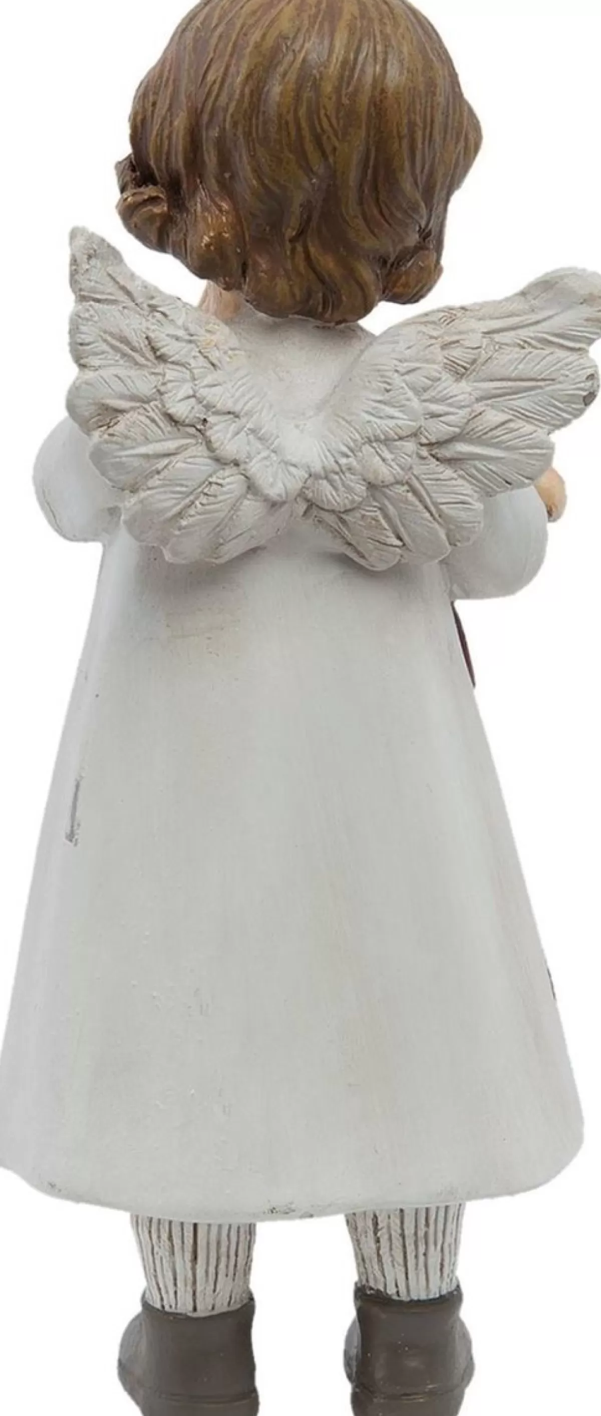 Clayre u0026 Eef Kerstbeelden>Clayre & Eef Beeld Engel 6X5X14 Cm Wit Polyresin Kerstdecoratie