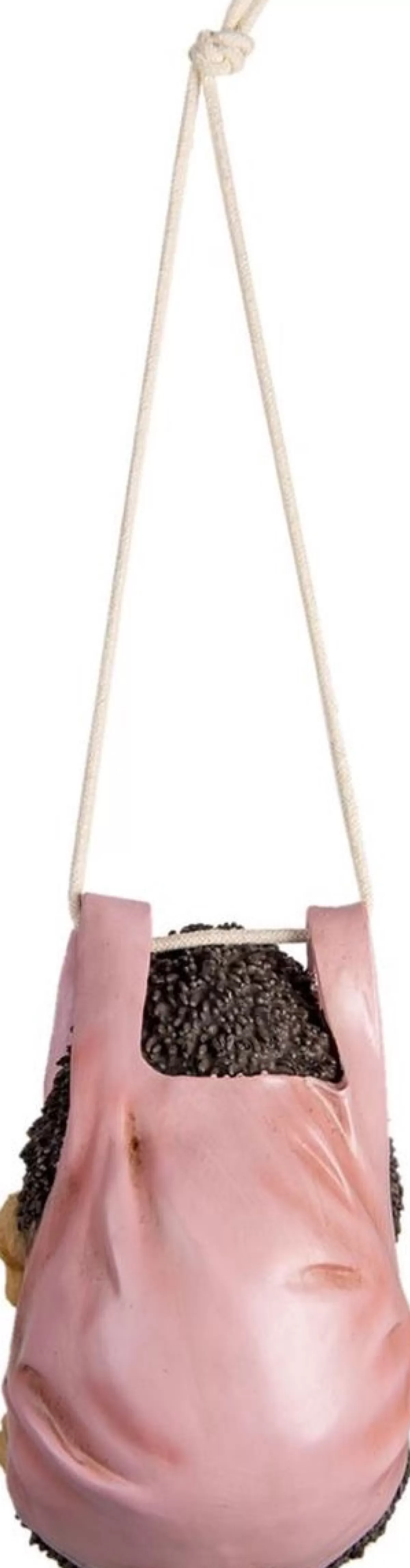 Clayre u0026 Eef Kersthanger>Clayre & Eef Kersthanger Egel 13X10X17 Cm Bruin Roze Kunststof Kerstbal