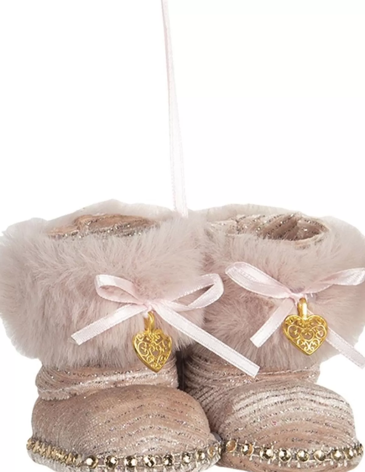 Clayre u0026 Eef Kersthanger>Clayre & Eef Kersthanger Schoenen Roze Polyester Kerstbal