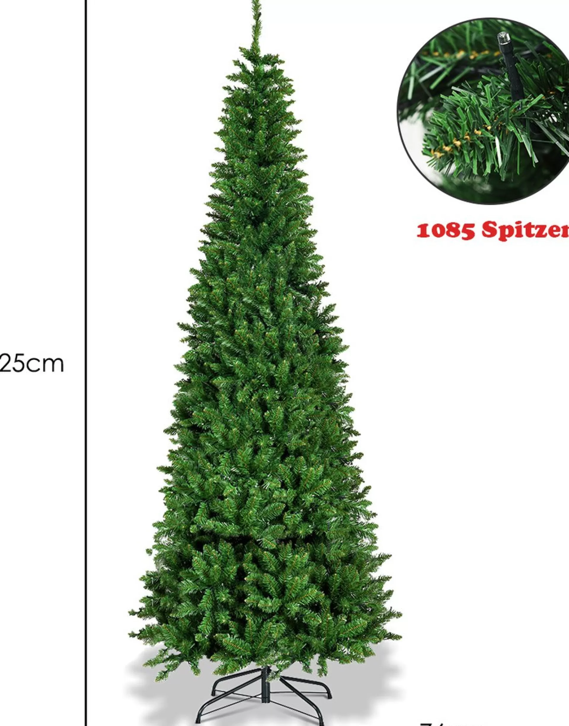 COAST™ Coast Kerstboom - 1085 Takken En 350 Kleurrijke Led -Lichten - 225 Cm New