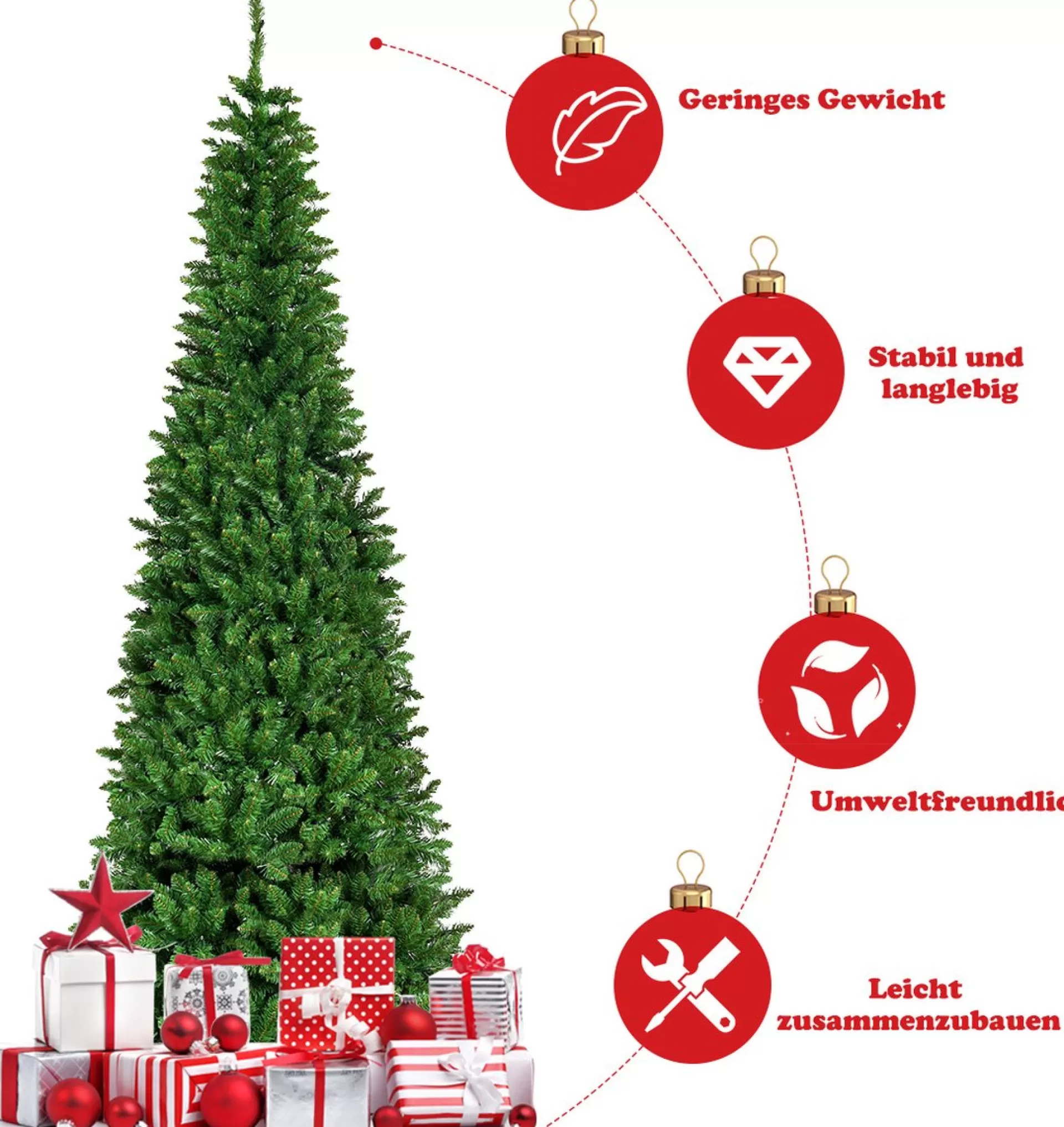 COAST™ Coast Kerstboom - 1085 Takken En 350 Kleurrijke Led -Lichten - 225 Cm New