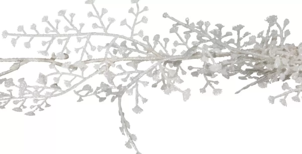 Cosy @ Home Guirlandes>Cosy At Home Kerstboom Glitter Guirlande/Slinger - 2X - Wit - 180 Cm