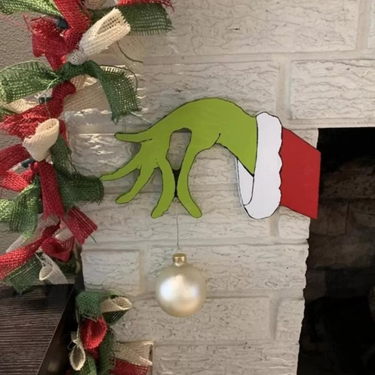 Merkloos Kersthanger>Decoratie - Kerstartikelen - Kerst - Dief - Hand Uitsnede - Grinchs - Hand Decoratie - Muur - Home Decor - Linkshandig