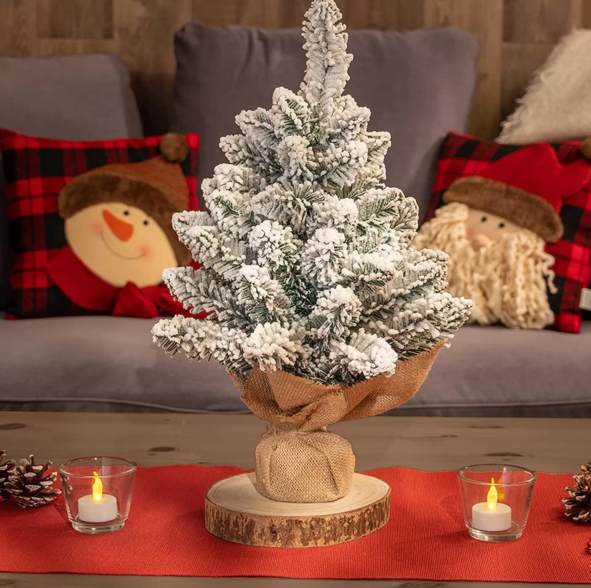 com-four Decoratieve Boom Met Decoratieve Sneeuw- En Dennentakken - Leuke Tafeldecoratie Voor De Adventstijd Best