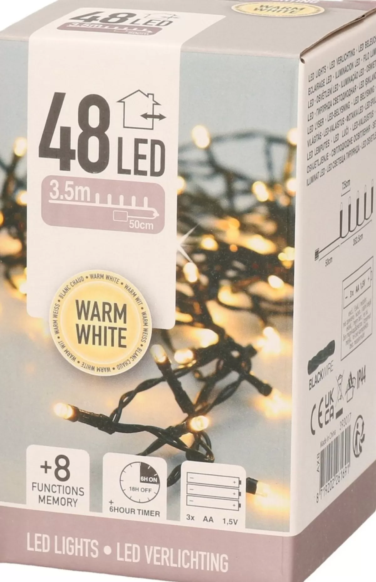 Decoris Kerstkransen> Kerstkrans - Goud Glitter - D50 Cm - Incl. Verlichting Warm Wit