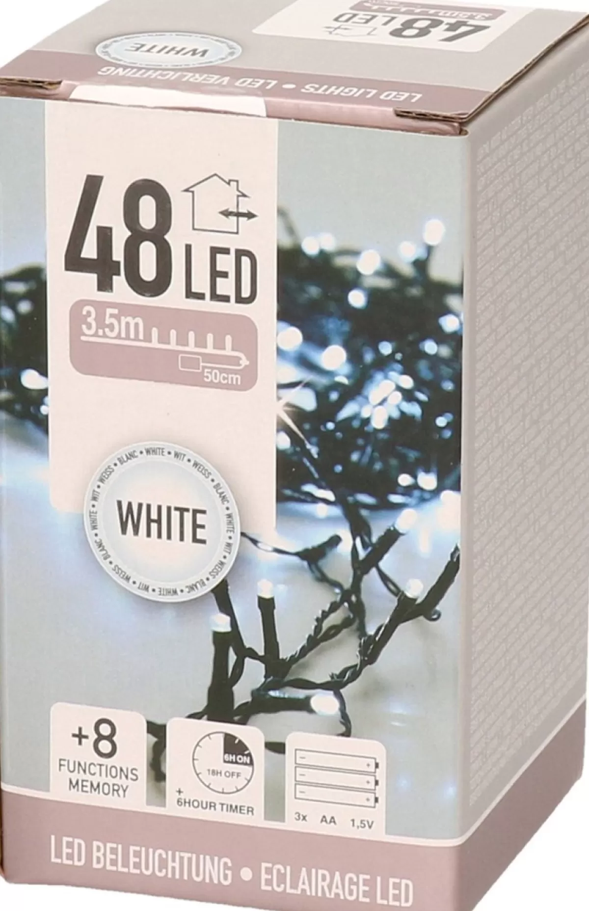 Decoris Kerstkransen> Kerstkrans - Groen Met Sneeuw - D35 Cm - Incl. Verlichting Helder Wit