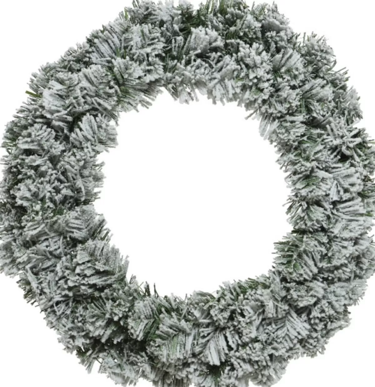 Decoris Kerstkransen> Kerstkrans - Groen Met Sneeuw - D35 Cm - Incl. Verlichting Helder Wit