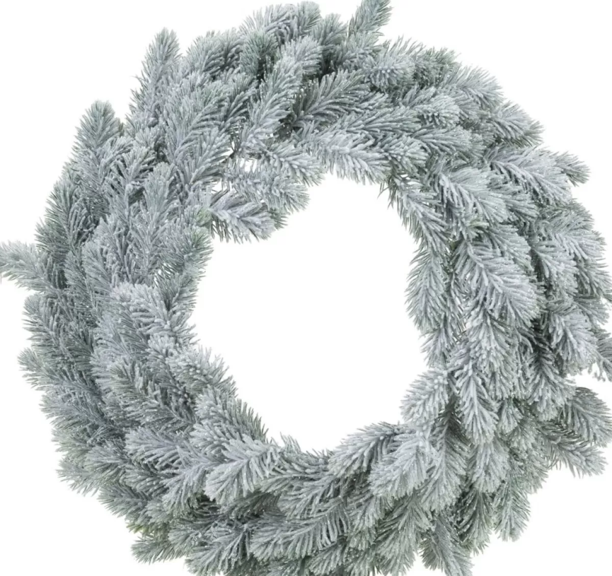 Merkloos Kerstkransen>Decoris Kerstkrans - Groen Met Sneeuw - D46 Cm - Incl. Verlichting Helder Wit