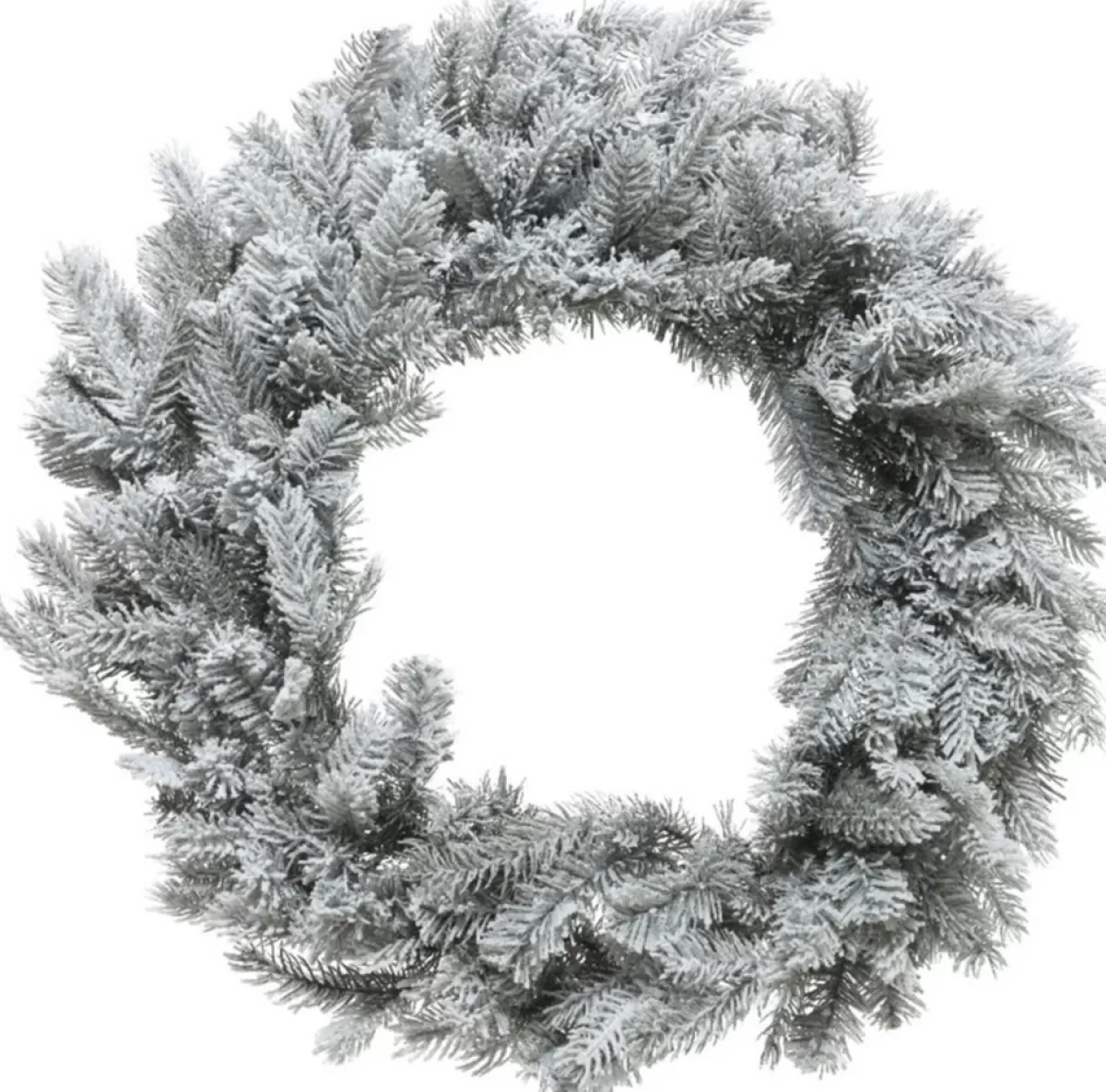 Decoris Kerstkransen> Kerstkrans - Groen Met Sneeuw - D50 Cm - Incl. Verlichting Gekleurd