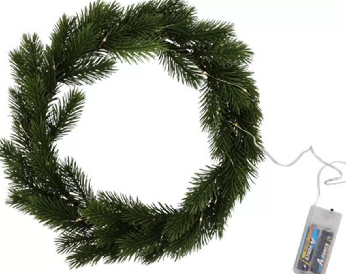 AYD Home Kerstkransen>Dennekrans Met Led Licht Sneeuw - Dennekrans Led - Dennekrans - Led Licht - Led - Kerstboom - Kerstkrans - Krans - Kersttakken - Takken - Kerst