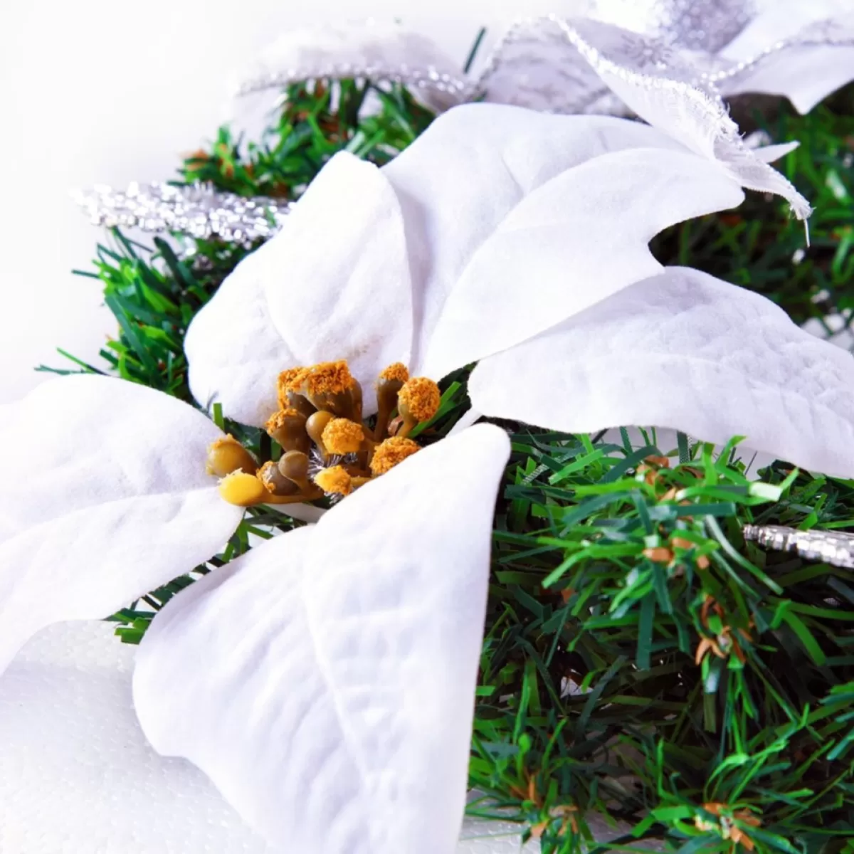 deuba Kerstkransen> Kerstkrans Duurzaam Witte Kerstster Binnen Buiten Deurkrans Decoratie