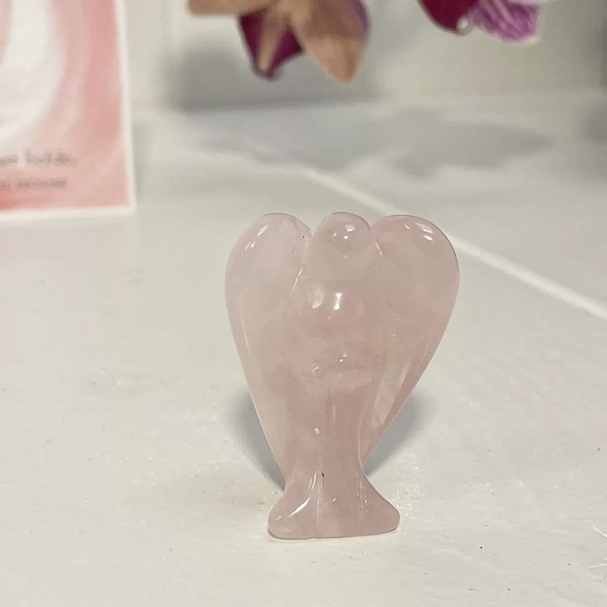 Engel Kerstbeelden> Nkwarts - Kristal - Edelsteen - Bescherm - Angel - Rosequartz - Geschenk - Cadeau - Gift - Liefde - Troost - Vriendschap