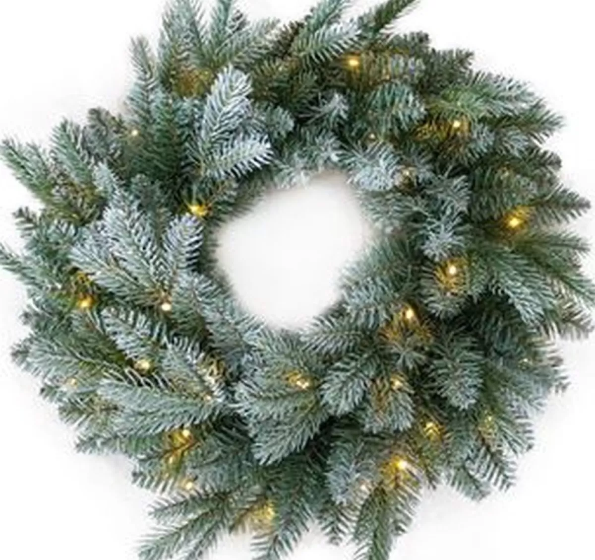 Van der gucht Kerstkransen>Frosted Mulberry Wreath Kerstkrans D61Cm 50Led Lampjes