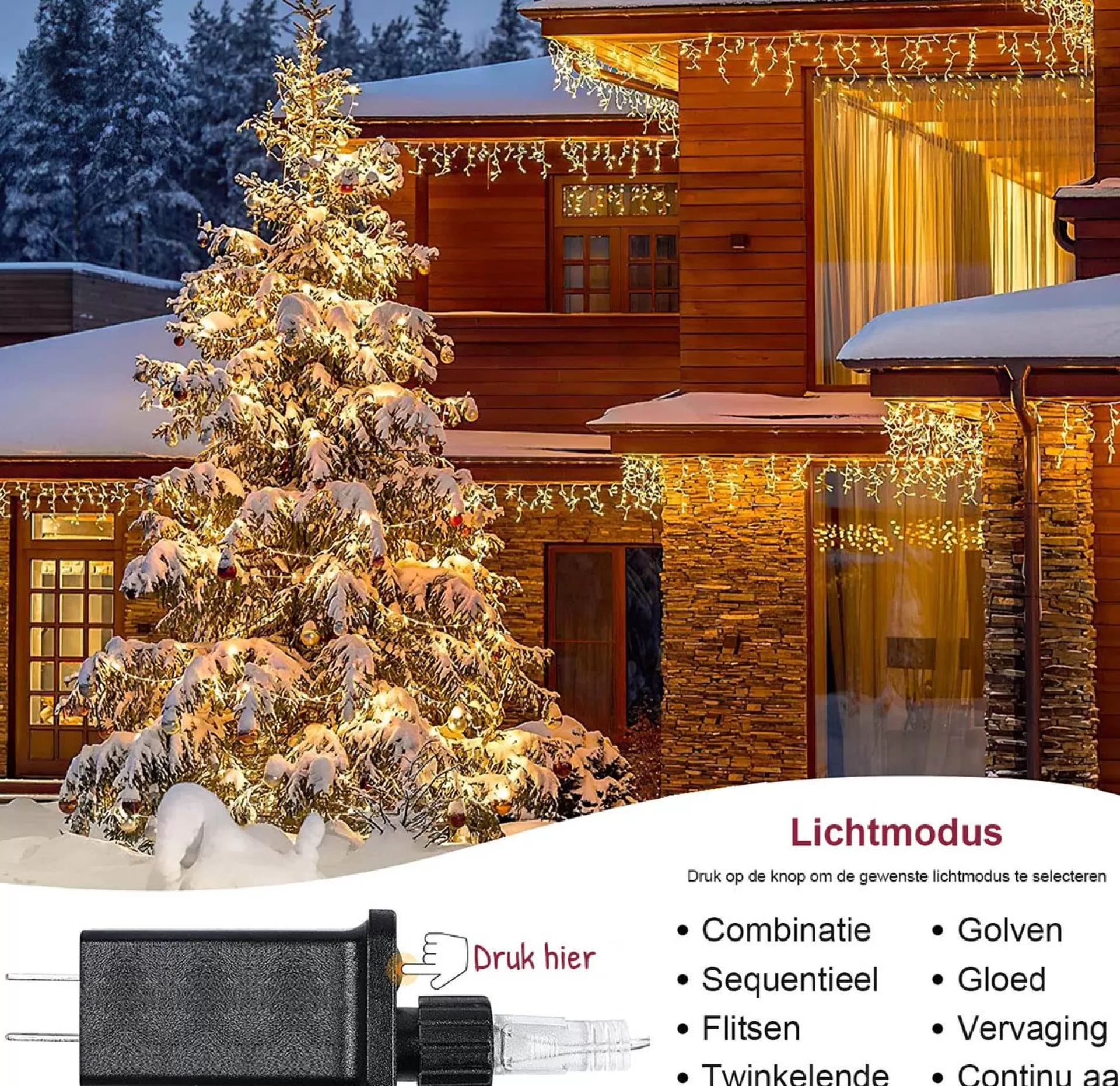 Giftmas Ijspegel Verlichting - Verlichting Voor Buiten & Binnen – 120 Led's – 4M - Koppelbaar Tot 12M Outlet