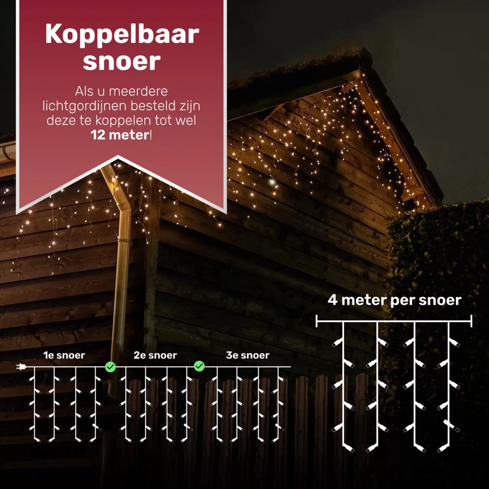 Giftmas Ijspegel Verlichting - Verlichting Voor Buiten & Binnen – 120 Led's – 4M - Koppelbaar Tot 12M Outlet