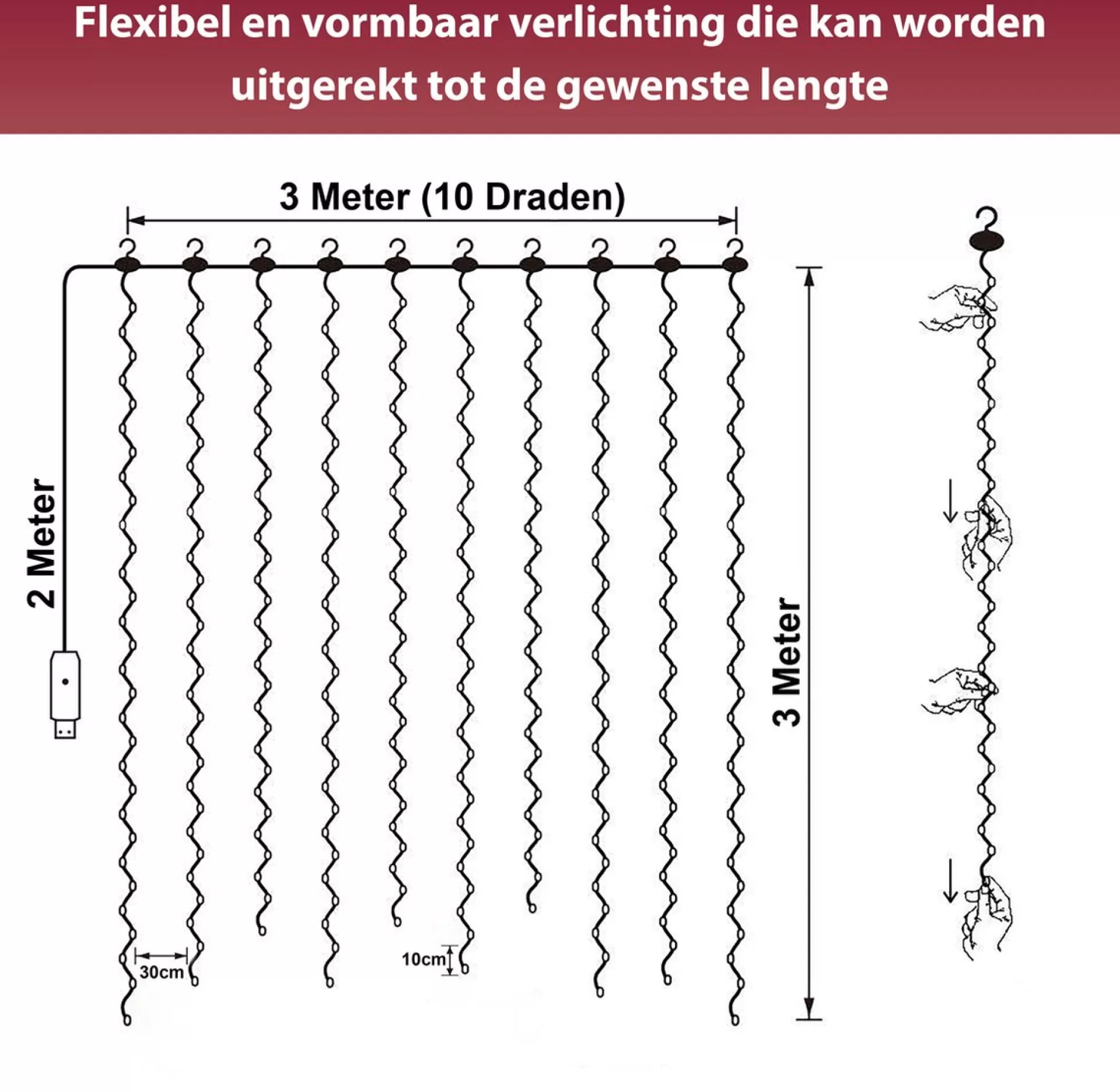 Giftmas Led Lichtgordijn – Verlichting Voor Buiten & Binnen – Inclusief Afstandsbediening - 300 Led's – 3X3M Sale
