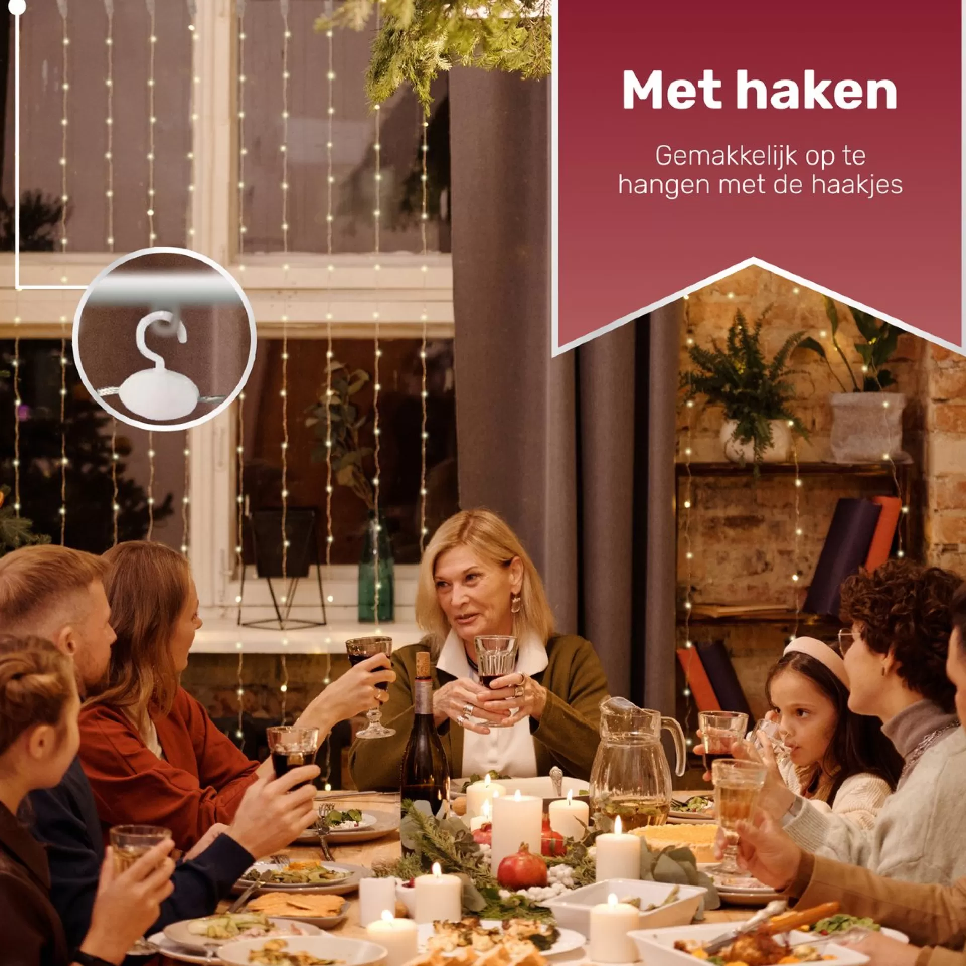 Giftmas Led Lichtgordijn – Verlichting Voor Buiten & Binnen – Inclusief Afstandsbediening - 300 Led's – 3X3M Sale