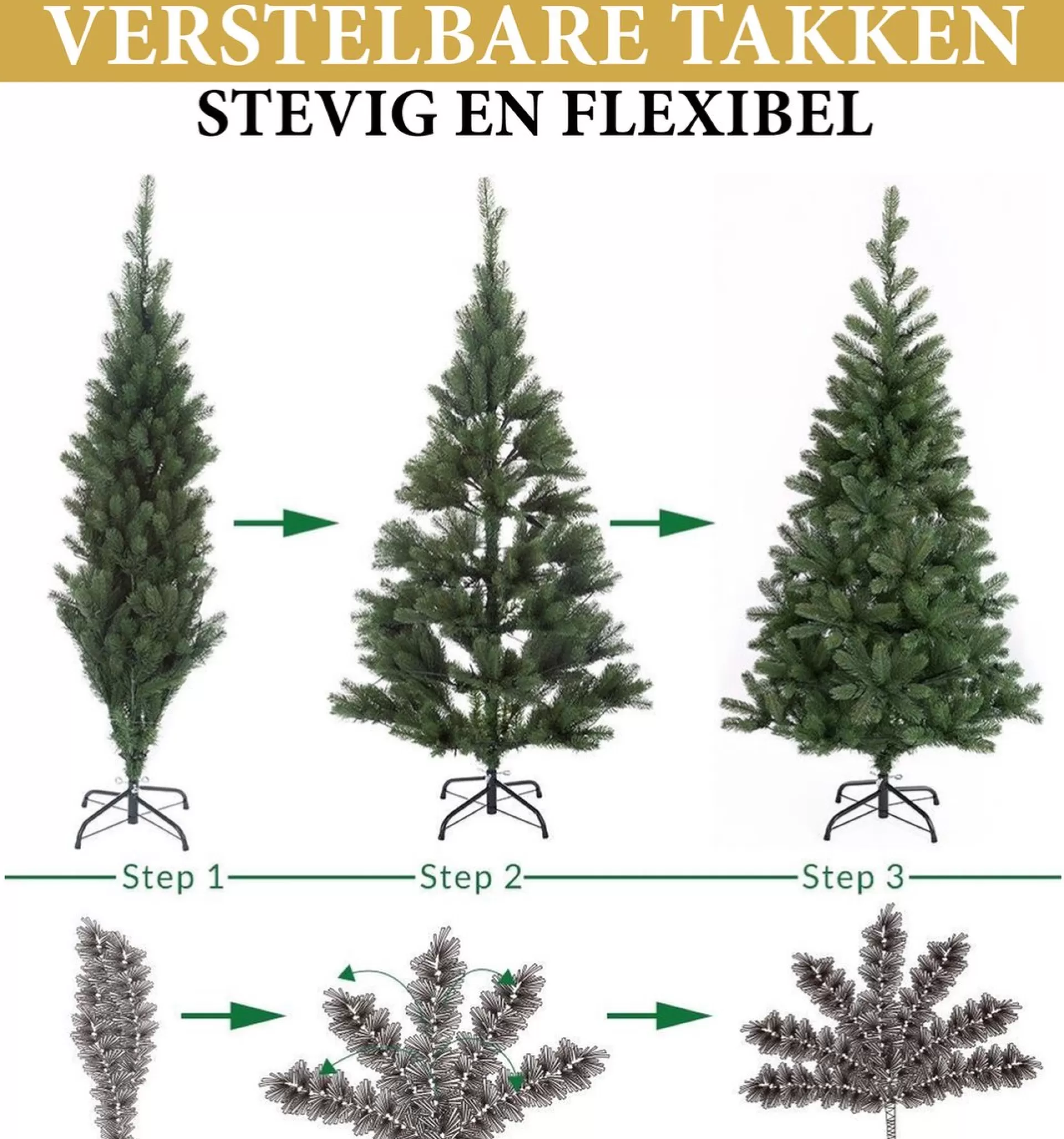 Giftsome Kunstkerstboom Met Verlichting - Kerstboom Met Led Verlichting - Opvouwbare Takken - Warm Wit Licht - 185 Cm - Lichtboom 140 Led Lampjes - Boom Voor Binnen - Groen Best