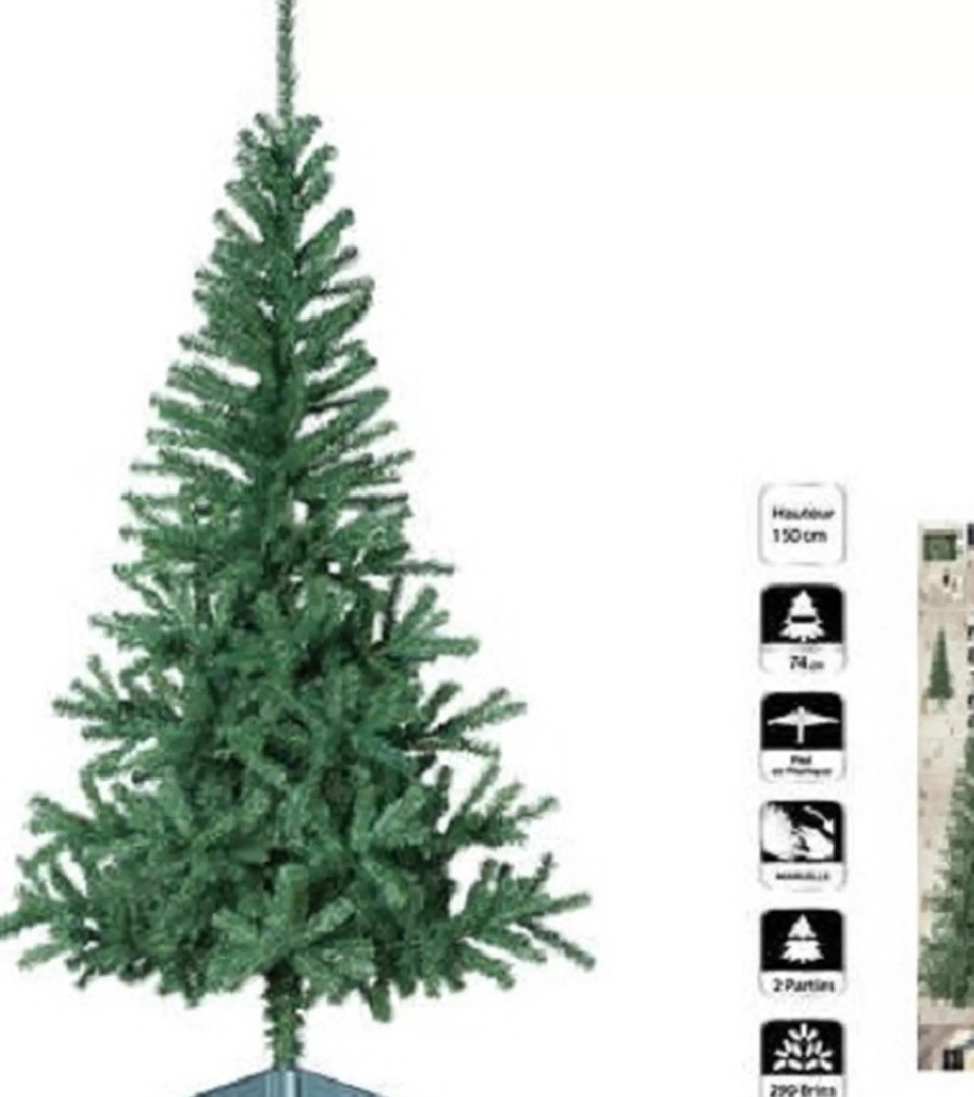 Merkloos Groene Kunstkerstboom 150 Cm Met Standaard , 290 Tips Online