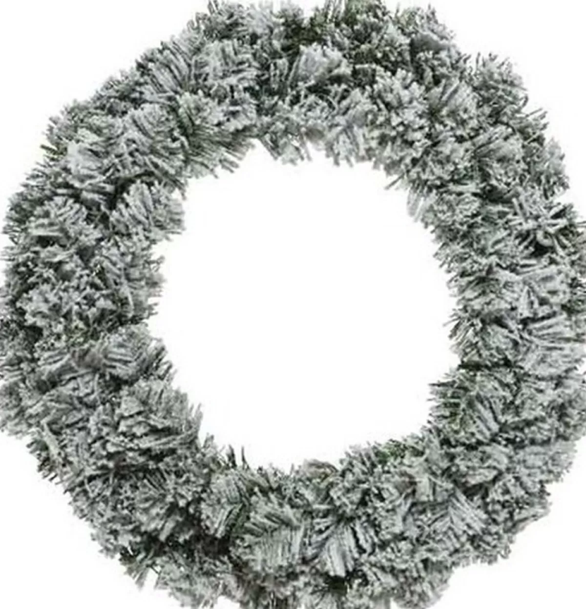 Decoris Kerstkransen>Groen/Witte Kerstkrans 40 Cm Imperial Kunstsneeuw Met Ijzeren Hanger - Kerst Decoratie Kransen Van Dennentakken